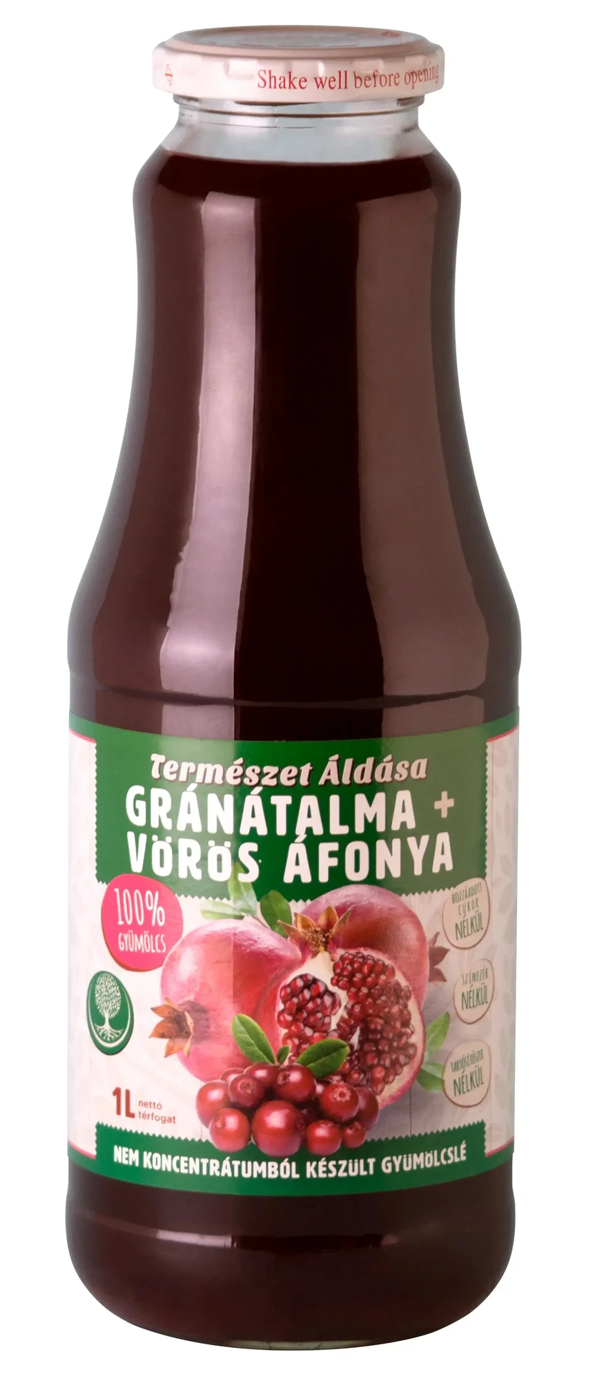 Természet Áldása Gránátalma-vörös áfonya 100 % 1 liter