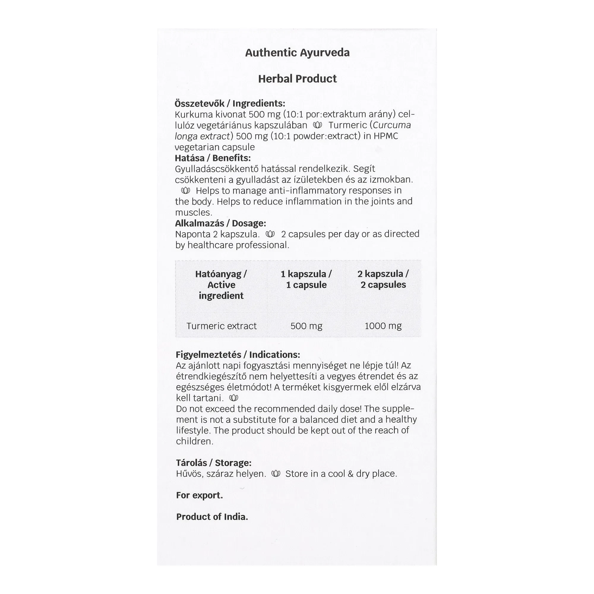 Garuda Ayurveda Kurkumin Extra 60 db