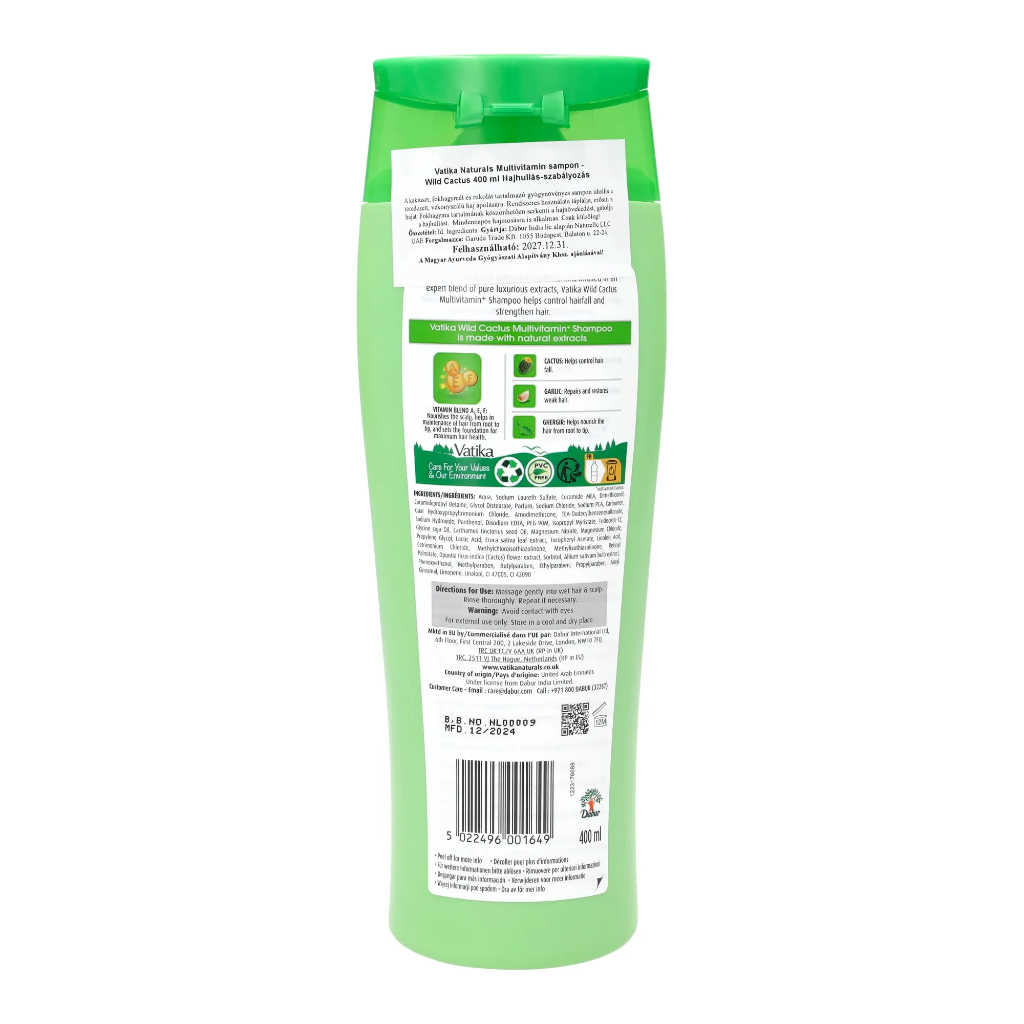 Dabur Vatika Naturals Wild Cactus Multivitamin Sampon 400 ml