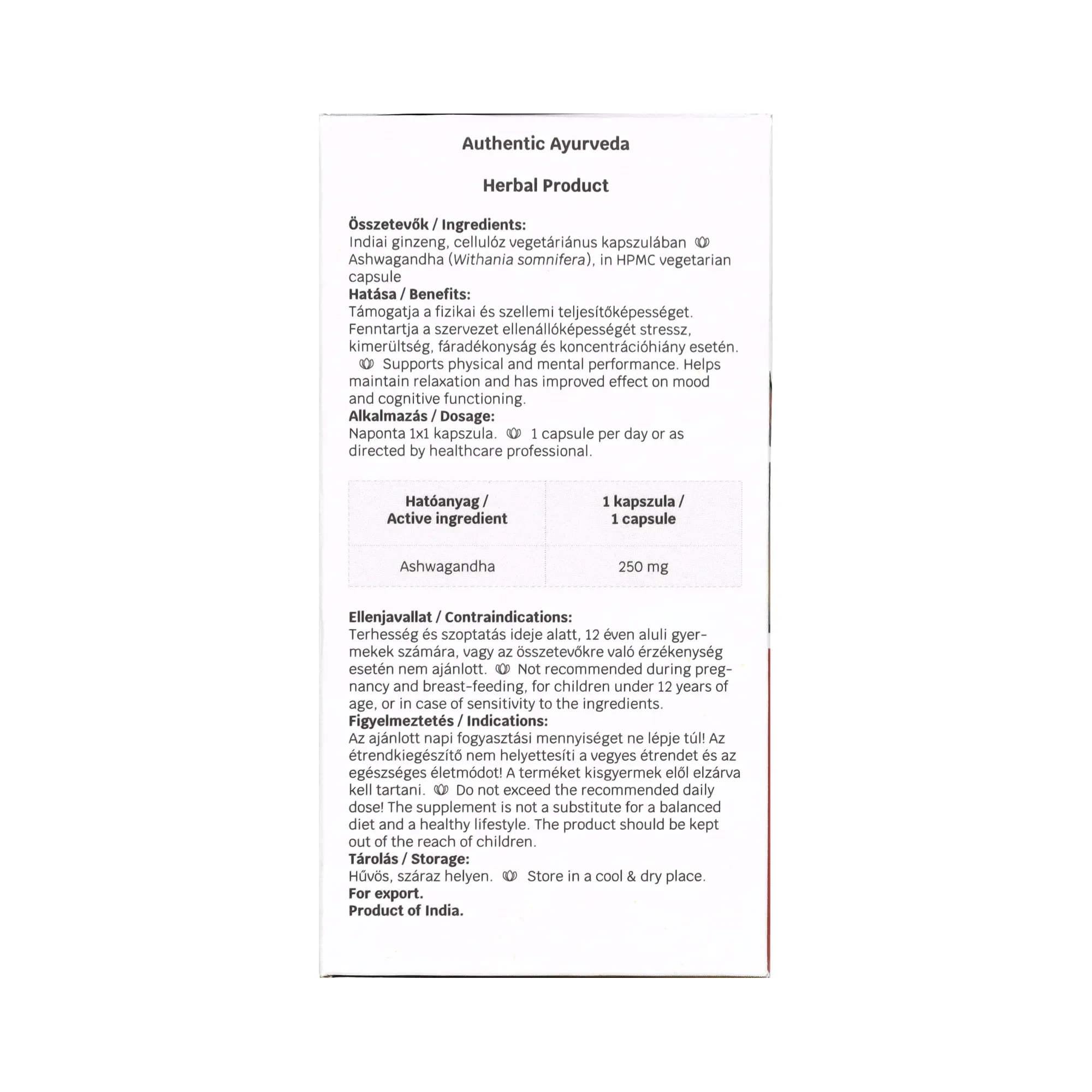 Garuda Ayurveda Ashwagandha vega kapszula 60db