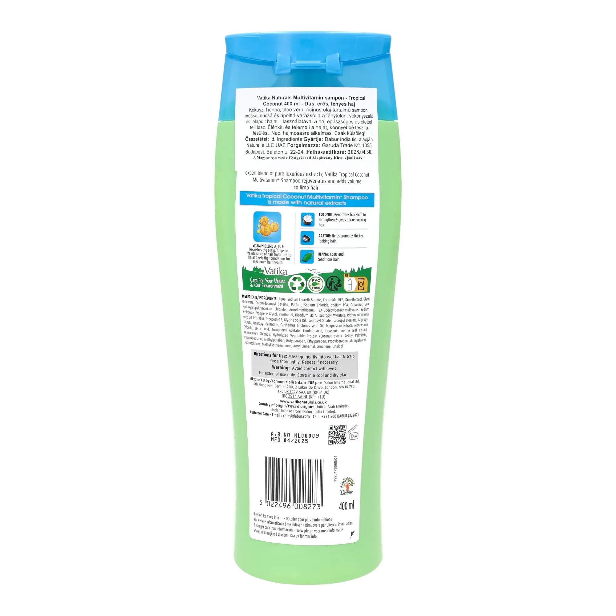 Dabur Vatika Naturals Coconut Multivitamin Sampon 400 ml