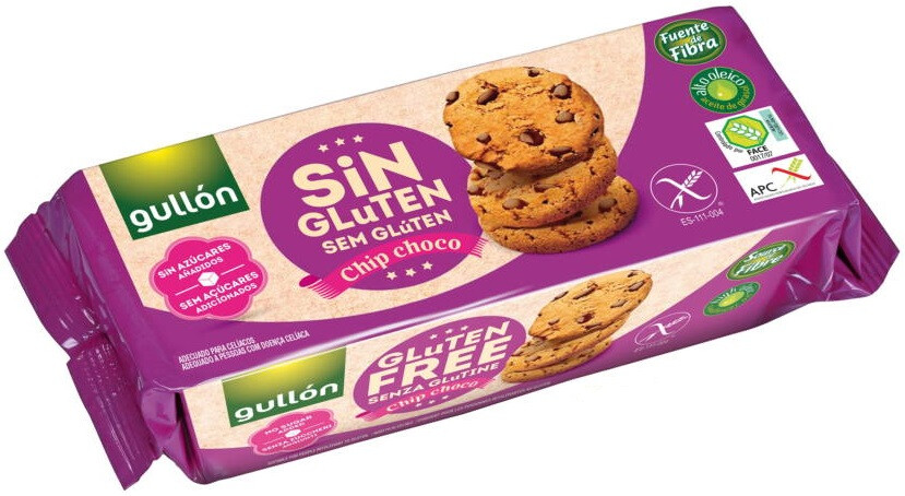 Gullon chip choco diabetikus és gluténmentes keksz 130g