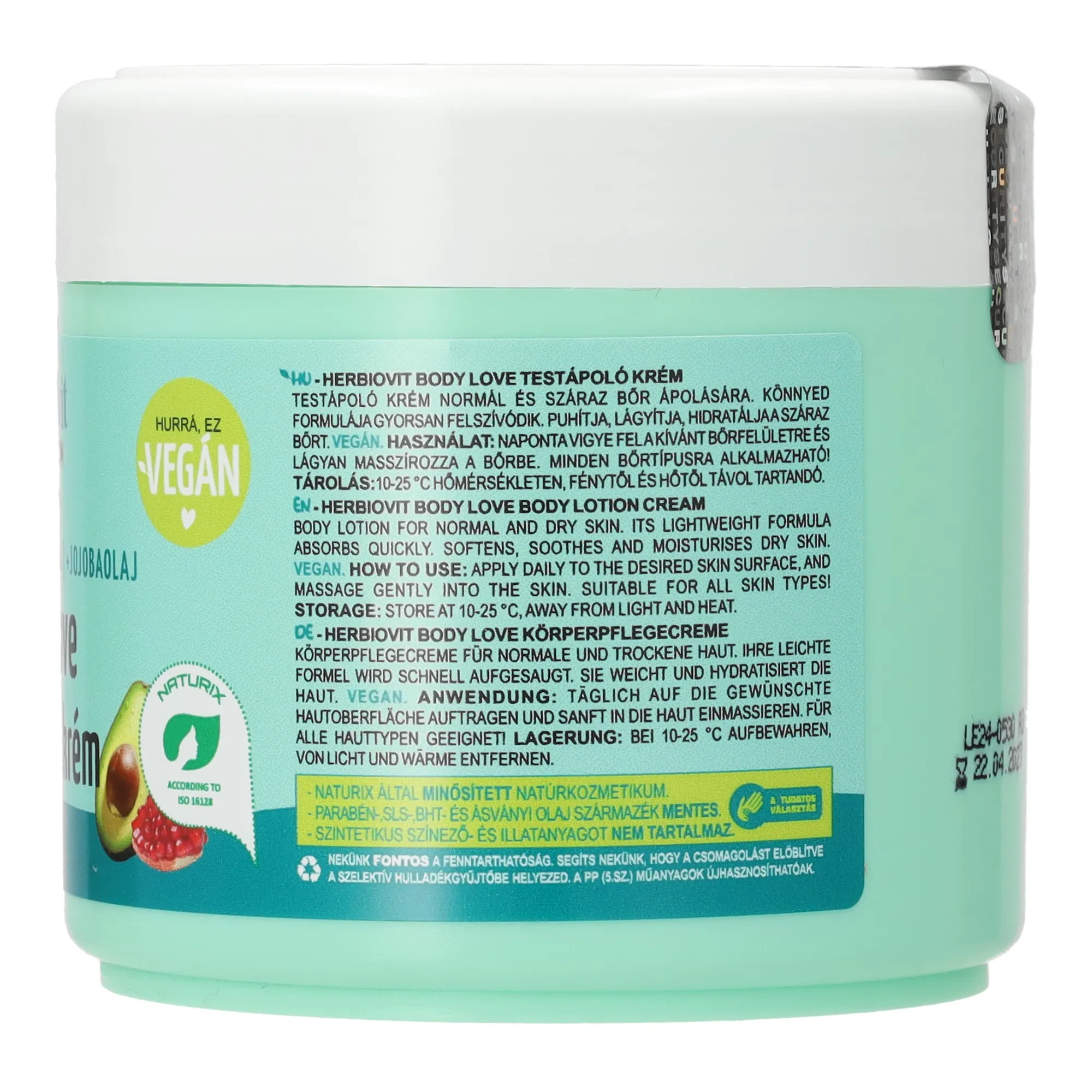 HerbiovitBody Love testápoló krém 250ml