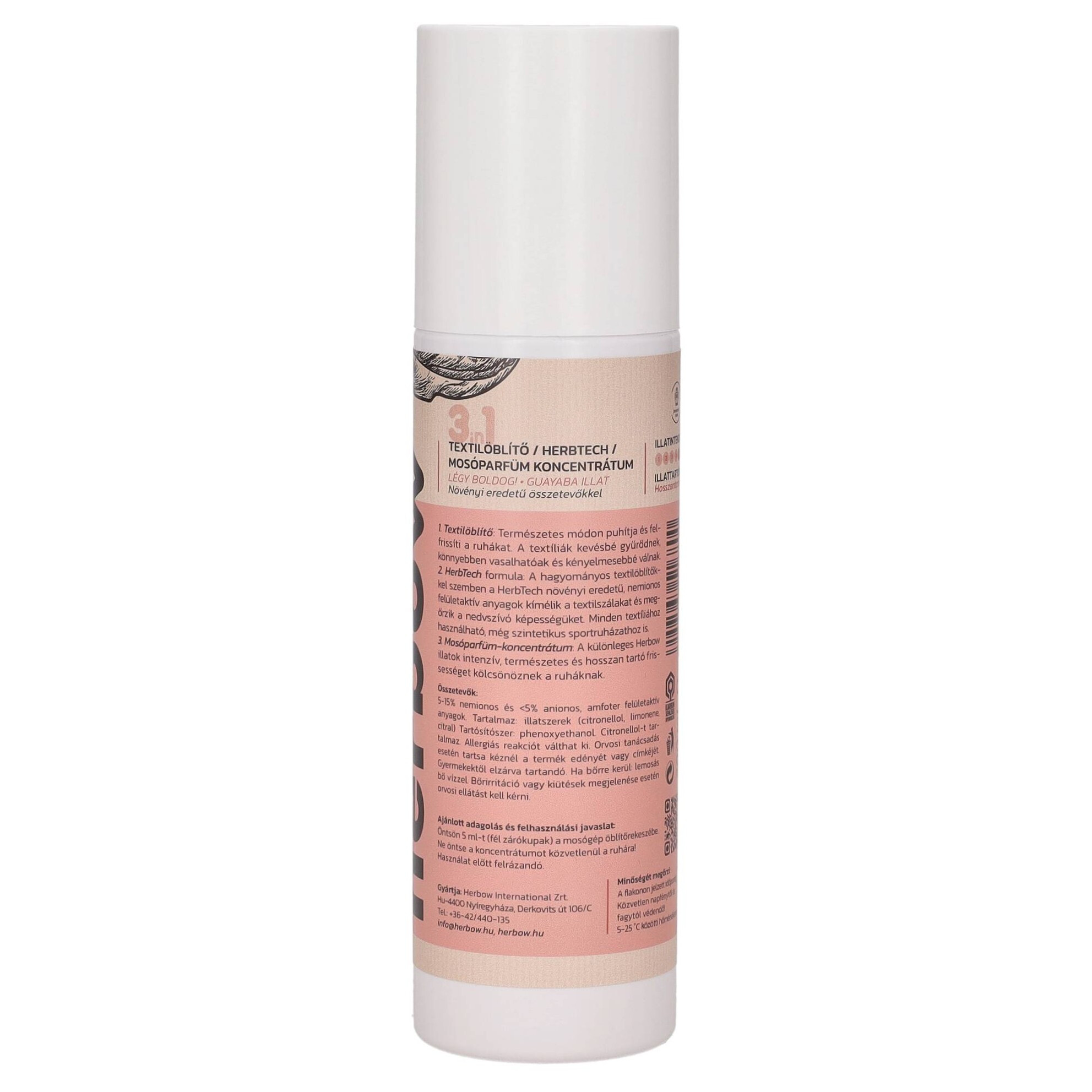Herbow 3in1 Öblítő és kondicionáló mosóparfüm koncentrátum Légy boldog! 200ml 40 mosás