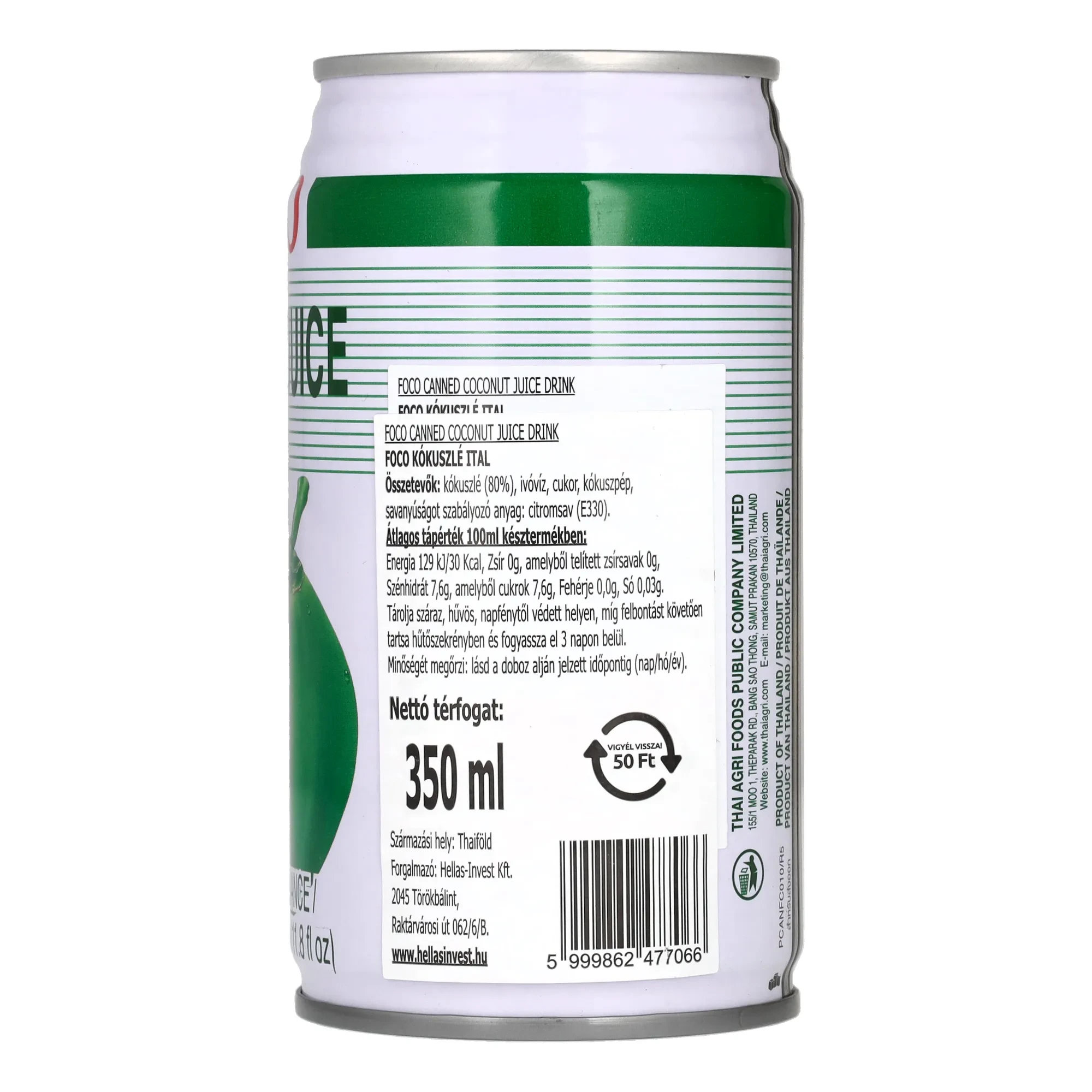 FOCO Kókusz Juice Ital Can 350 ml