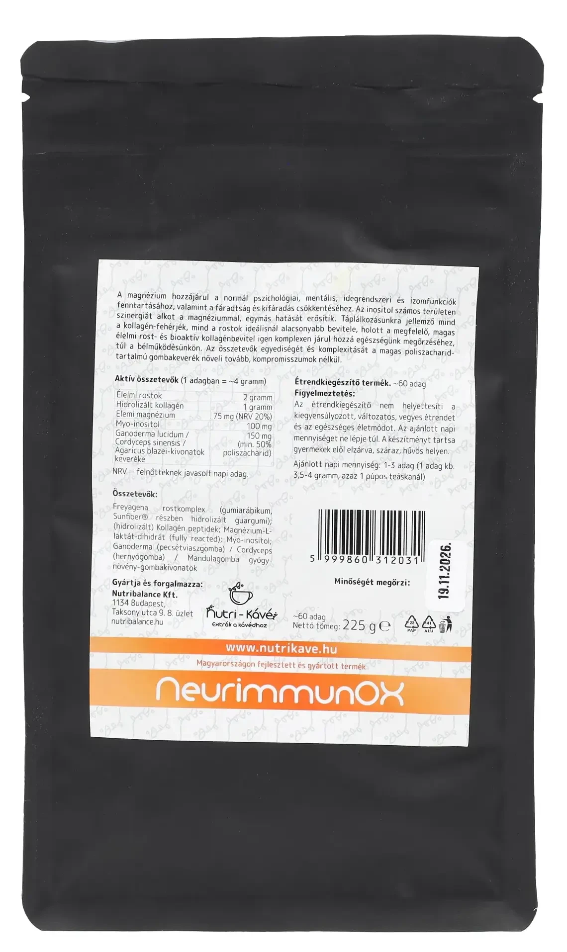 NUTRI-KÁVÉ UTÁNTÖLTŐ 225G