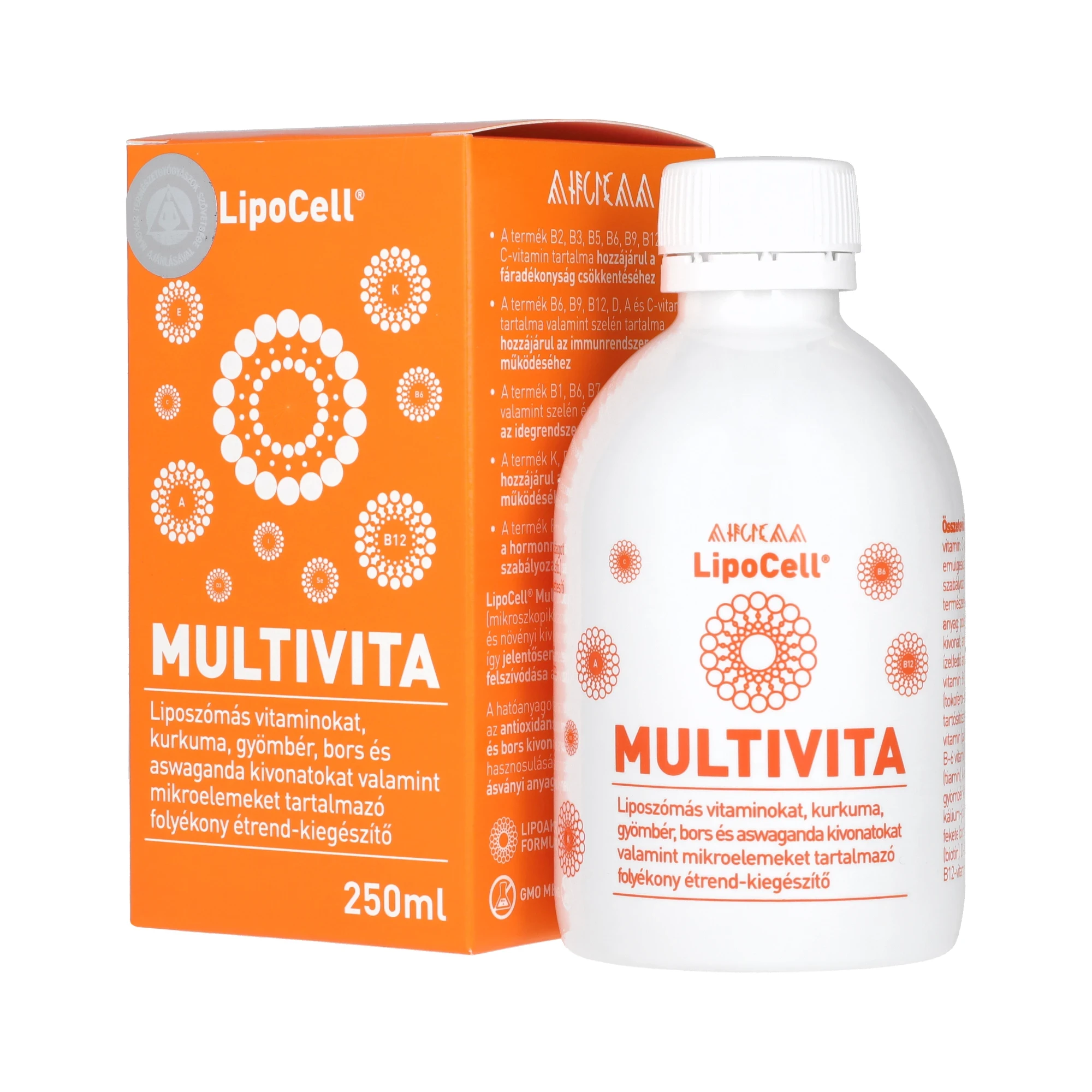 LIPOCELL Multivita liposzómás étrend kiegészítő 250 ml