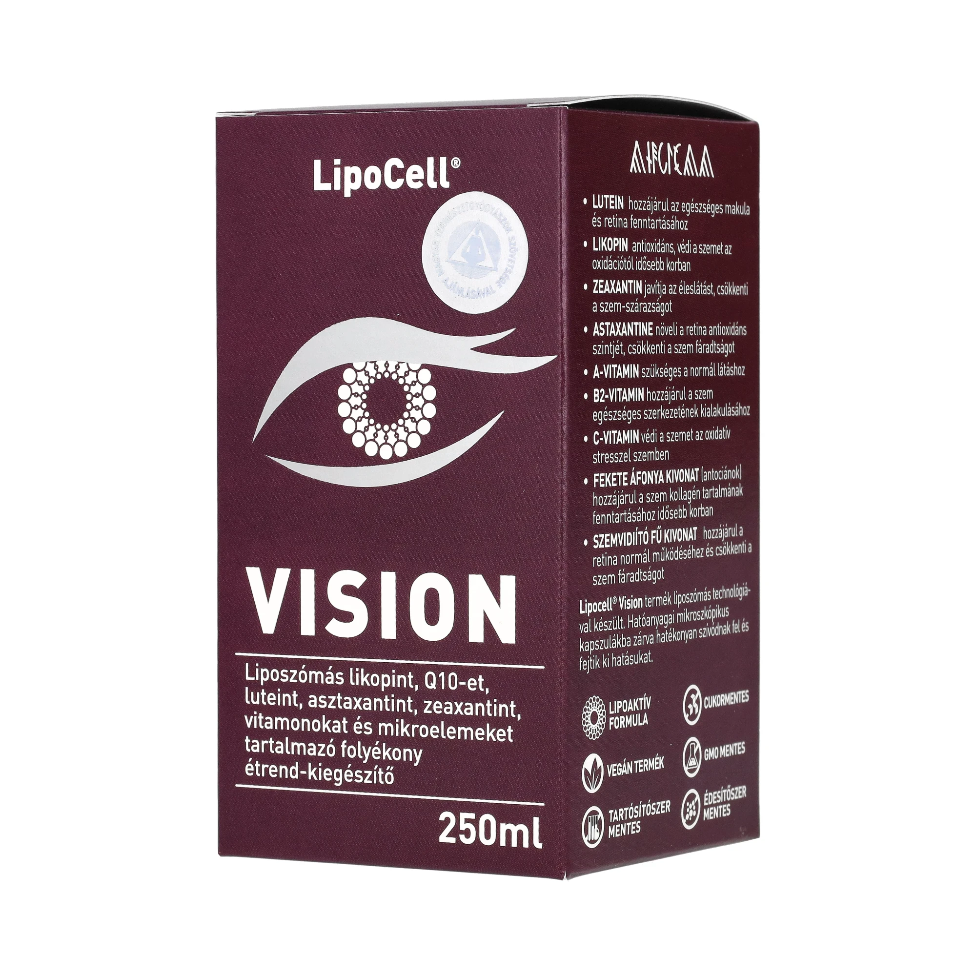 LipoCell Vision liposzómás étrend-kiegészítő 250ml 50 adag