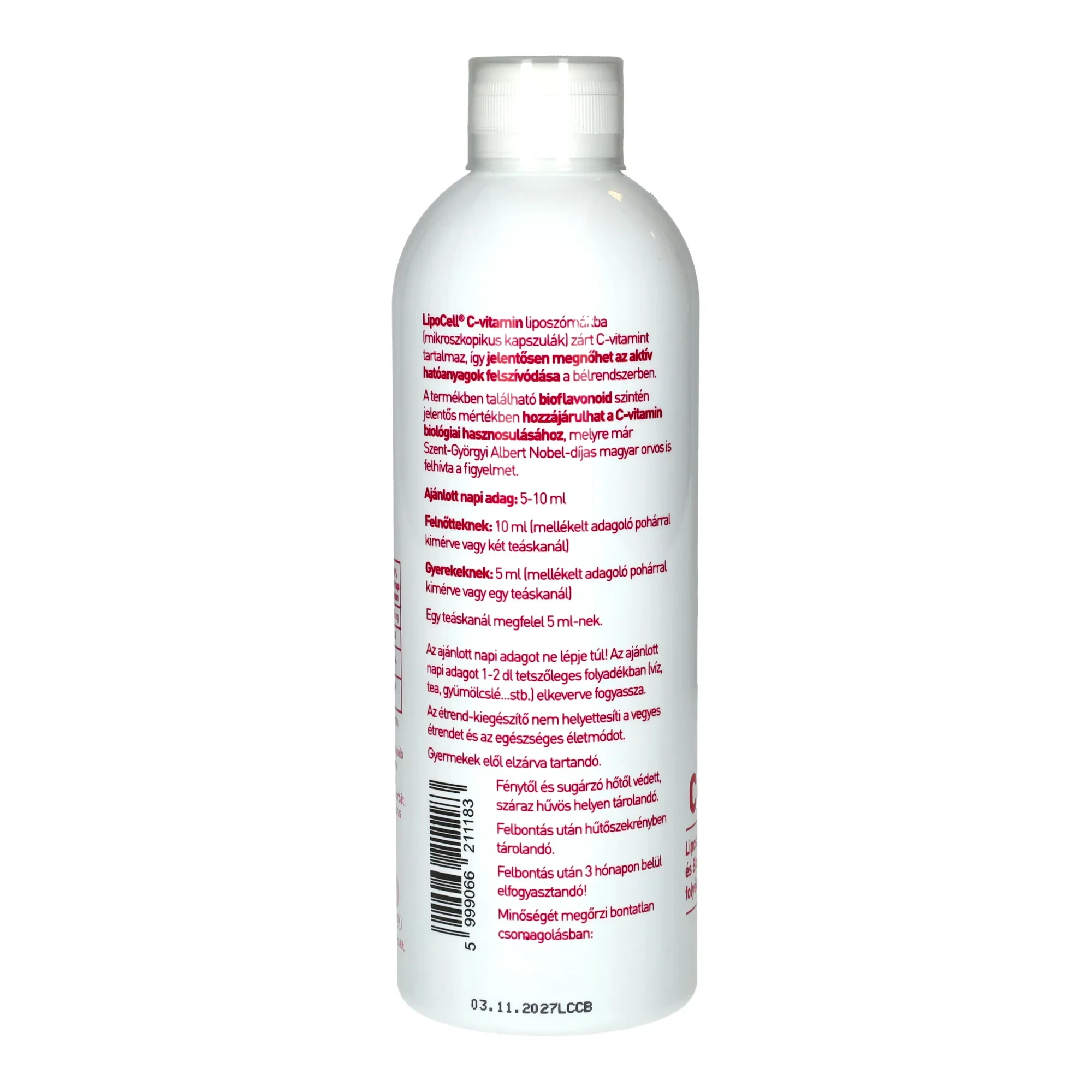 LIPOCELL C-vitamin liposzomális étrend kiegészítő 500ml