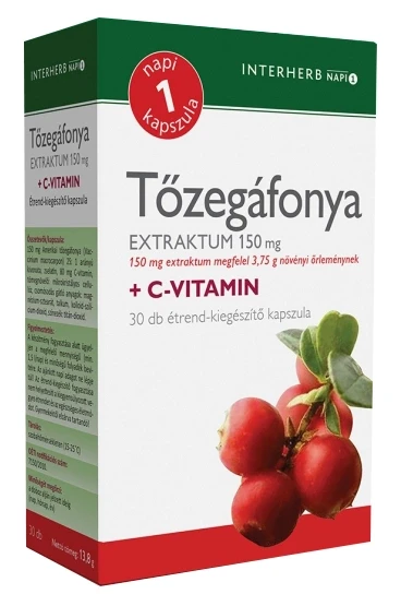 Interherb NAPI1 Tőzegáfonya Extraktum 150 mg kapszula 30 db