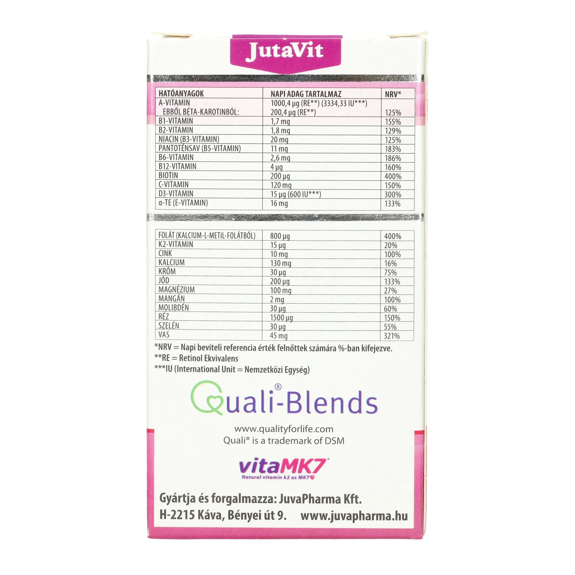 Jutavit Magzatvédő terhesvitamin 30db