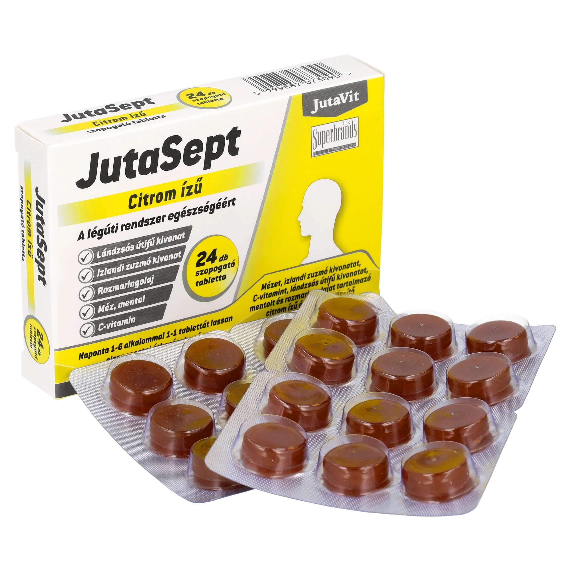 Jutavit Jutasept szopogató tabletta Citrom 24db