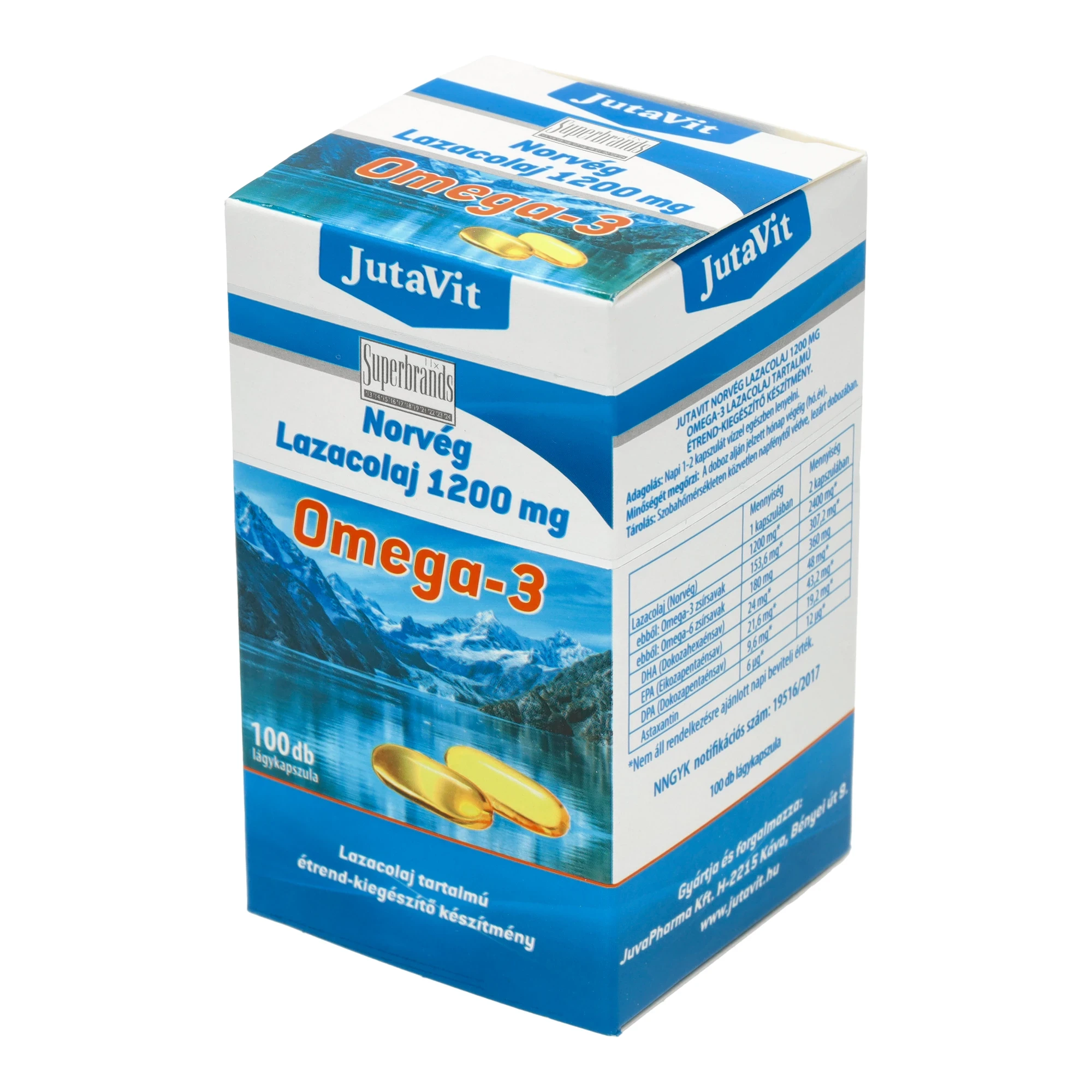 JutaVit Norvég lazacolaj 1200 mg Omega 3 100db