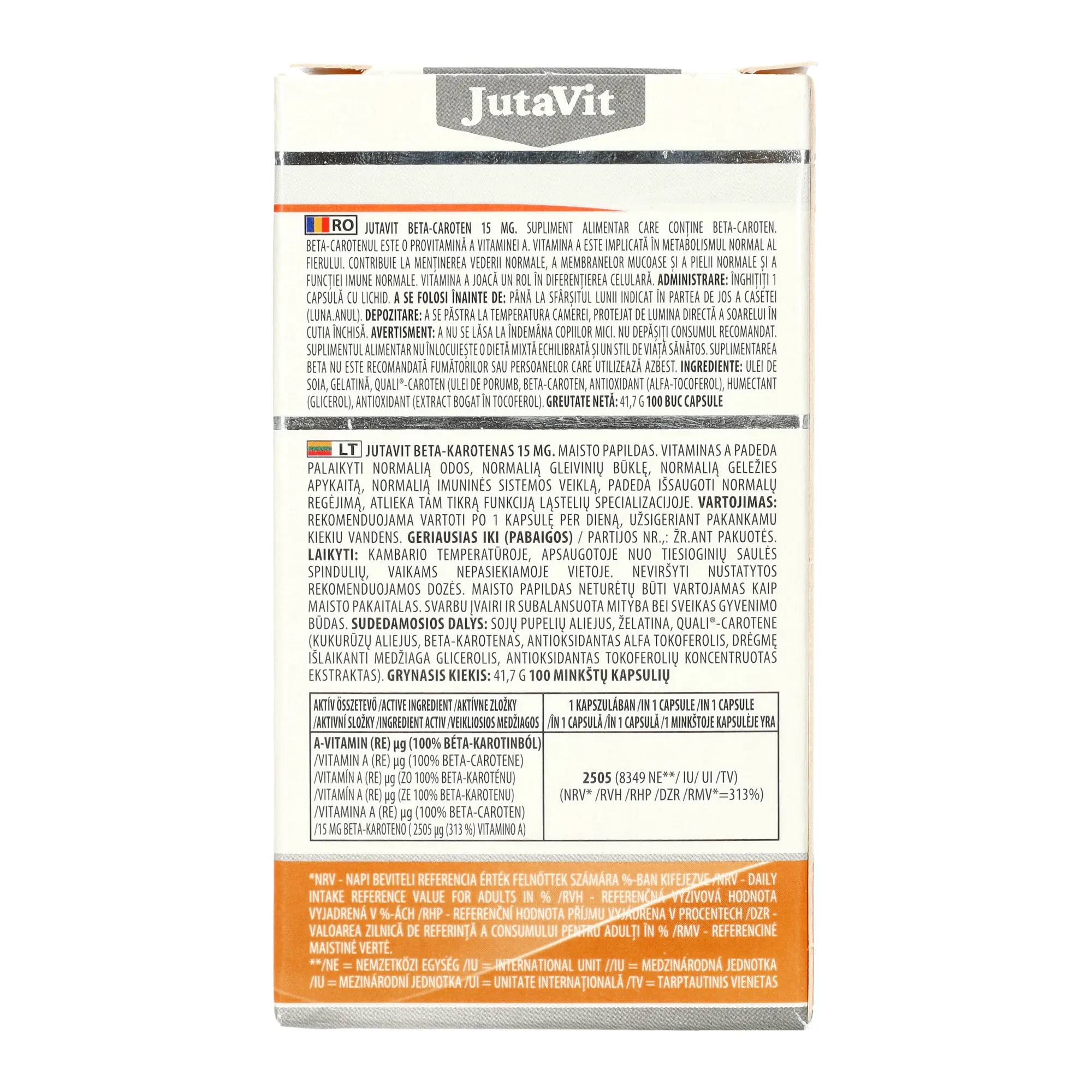 Jutavit Béta-karotin 15mg 100db