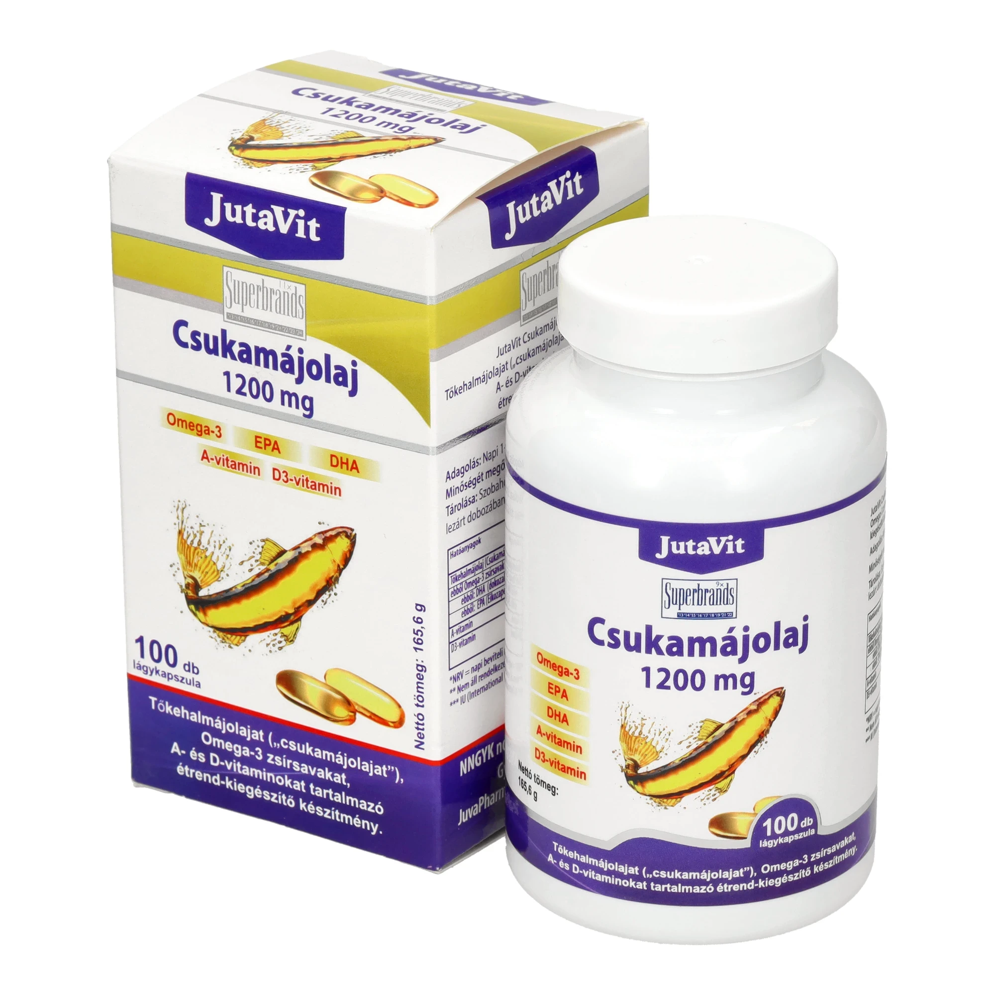 JutaVit Csukamájolaj 1200 mg 100db