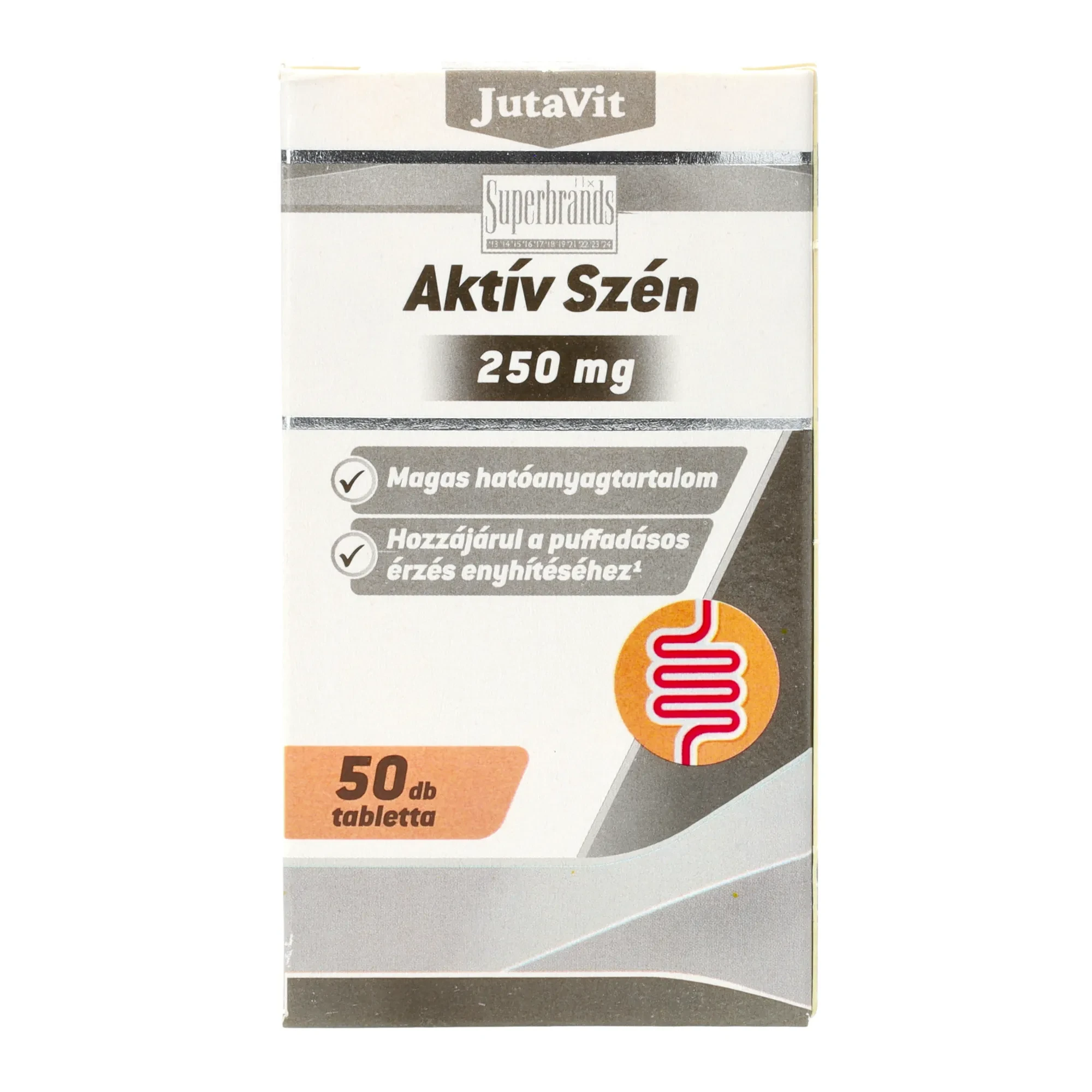 JutaVit Aktív szén tbl. 50db 250 mg