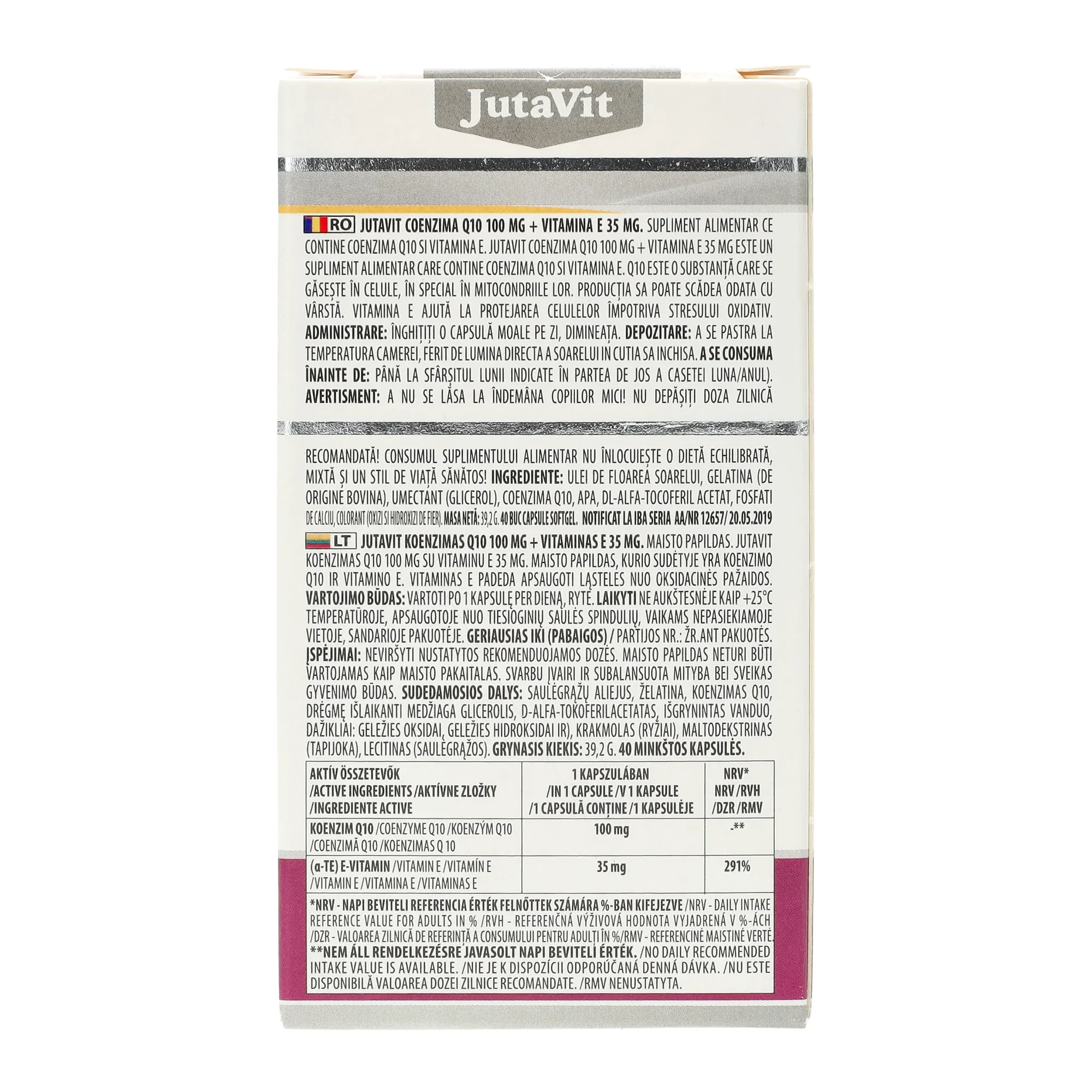 JutaVit Koenzim Q10 100 mg 40db