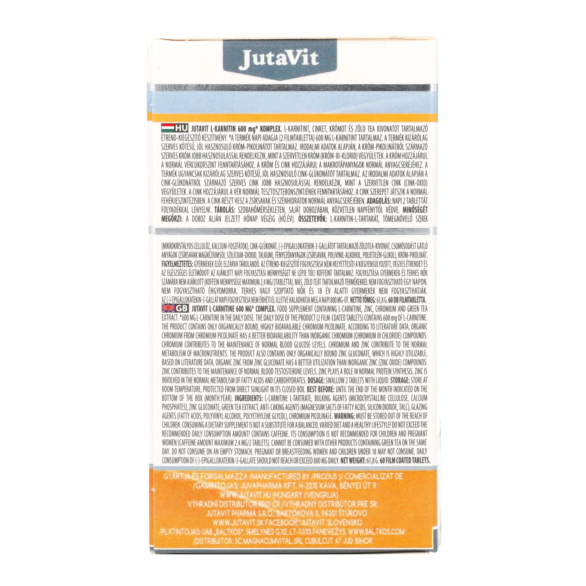 JutaVit L-karnitin (600mg) komplex 60db