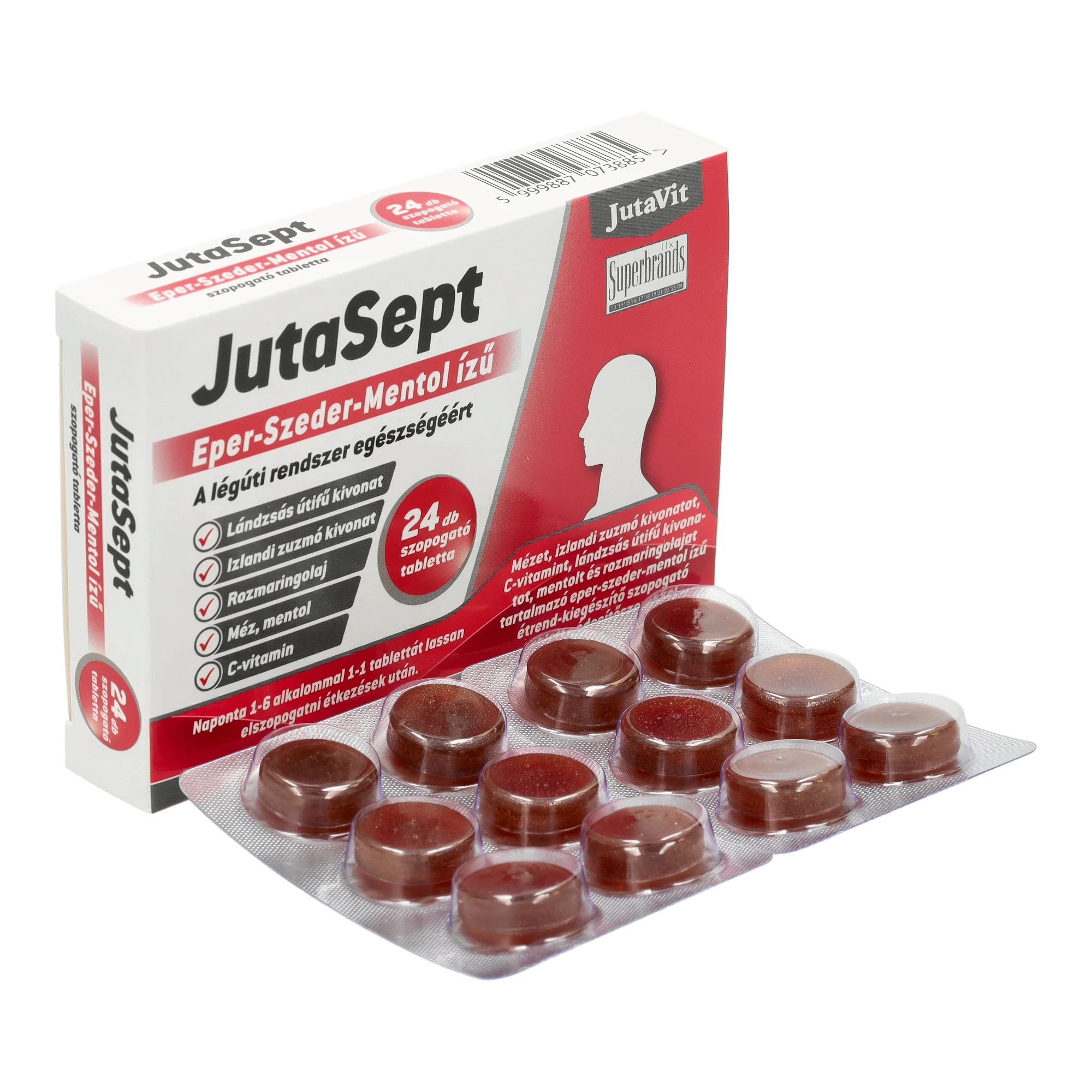 Jutasept Eper-Szeder-Mentol ízű 24db