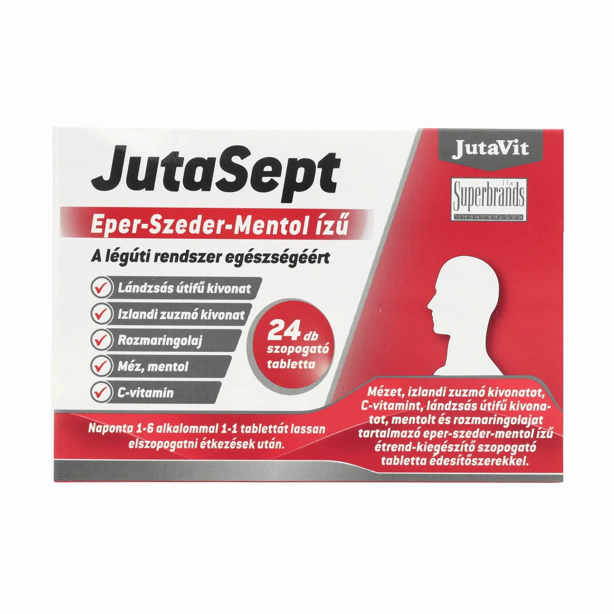 Jutasept Eper-Szeder-Mentol ízű 24db
