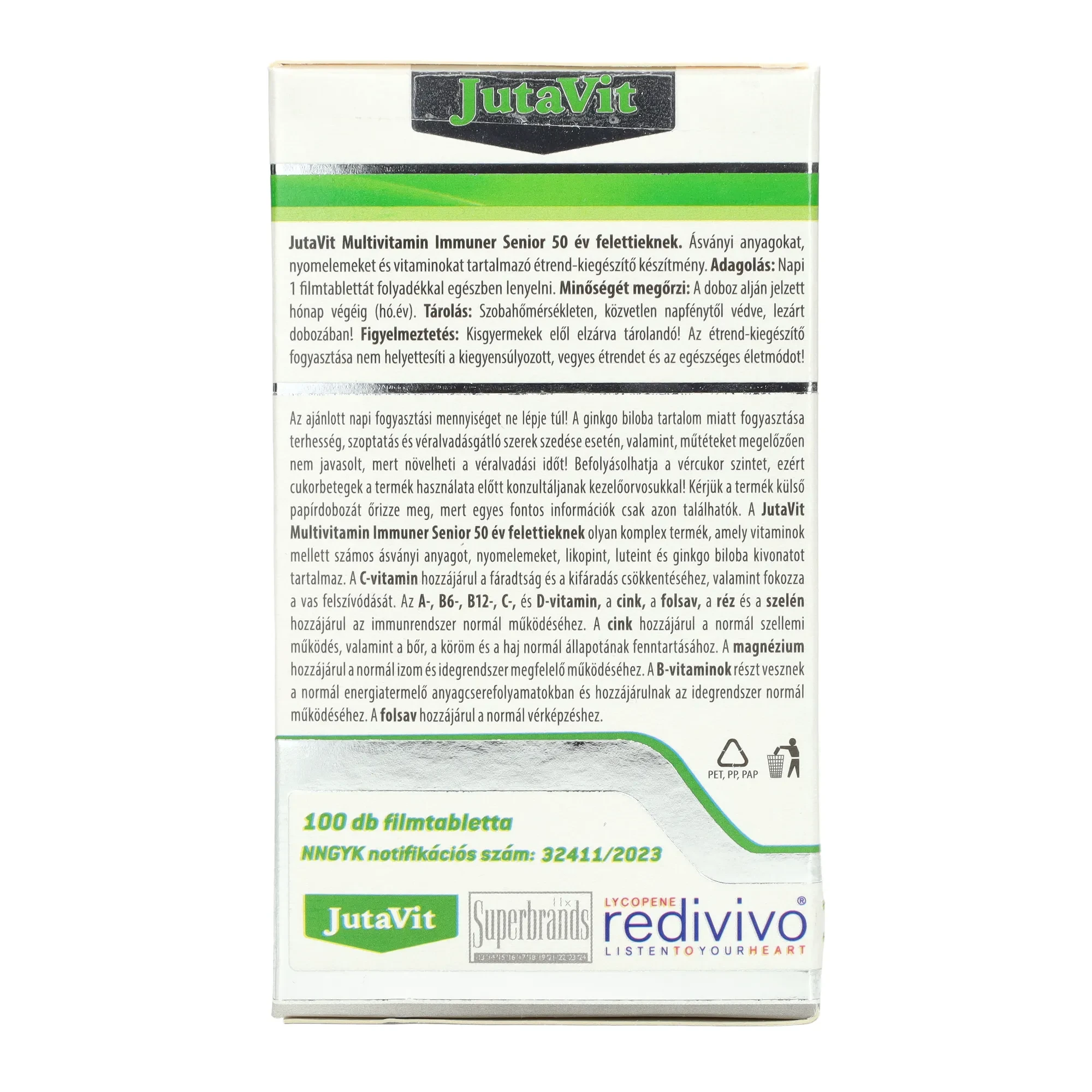 JutaVit Multivitamin felnőtteknek 50+ 100db