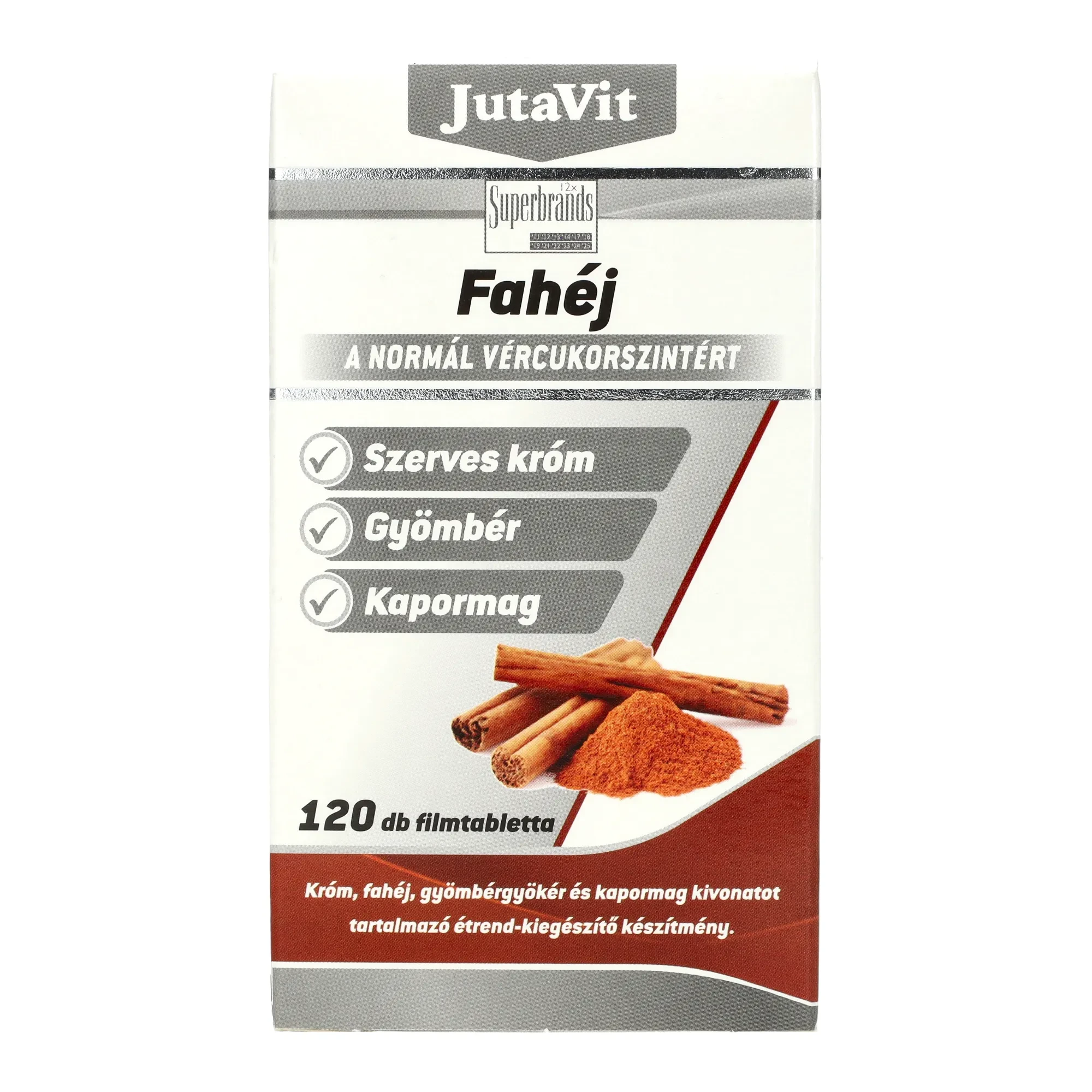 Jutavit Fahéj+Króm+Gyömbér+Kapormag 120 db Filmtabletta