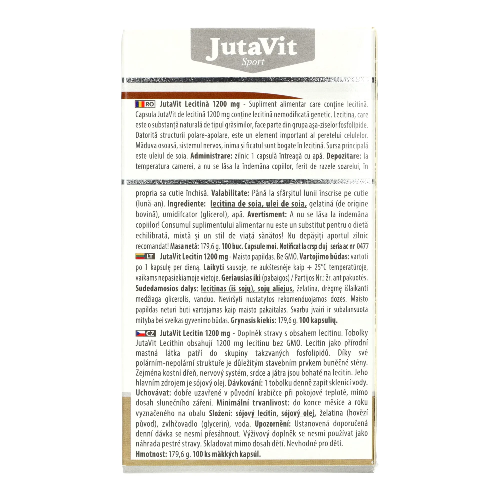 Jutavit Lecithin 1200 mg 100 db Lágykapszula