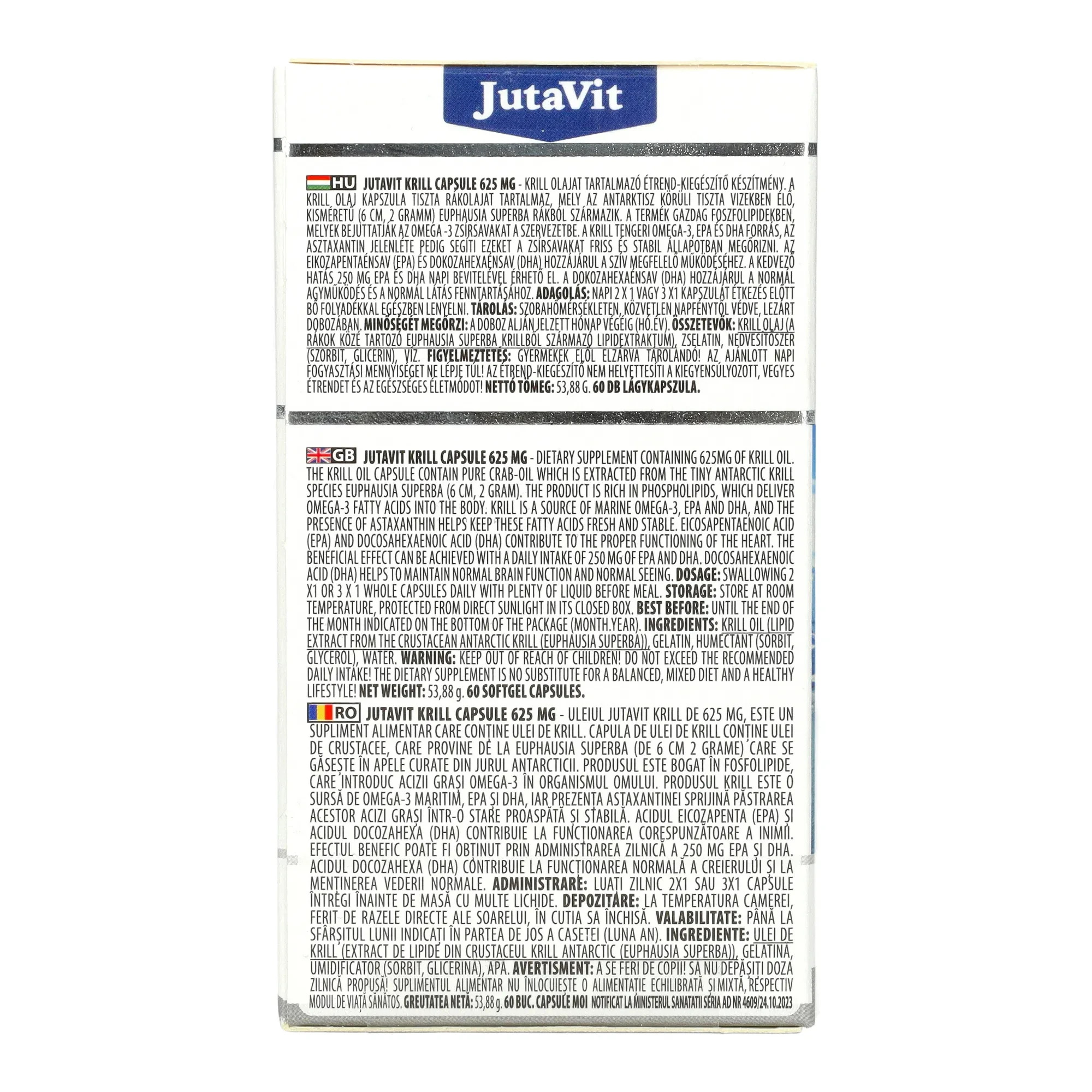 JutaVit Krill olaj 625mg 60db