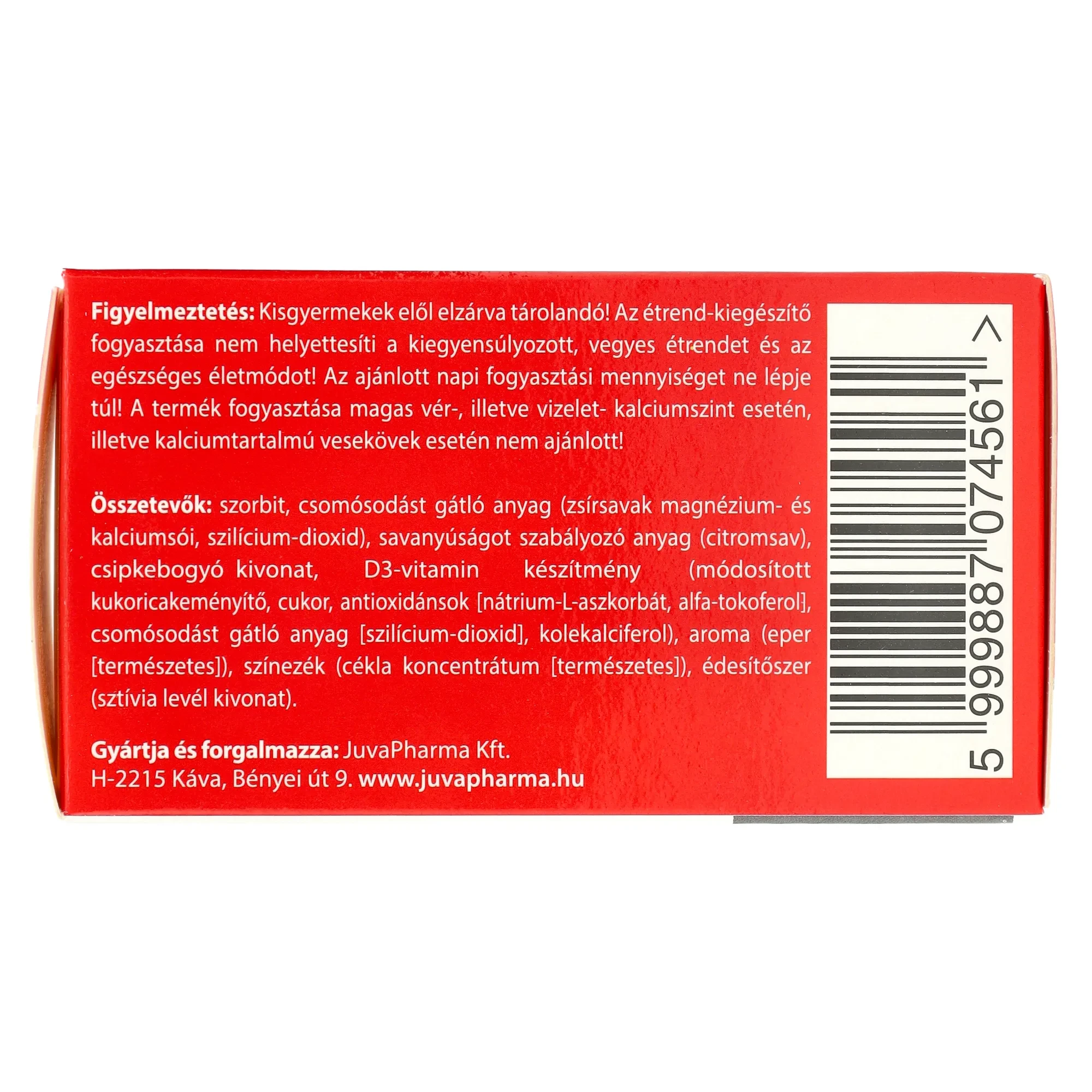 JutaVit D3-vitamin 800-NE KID eper ízű rágótabletta 60db