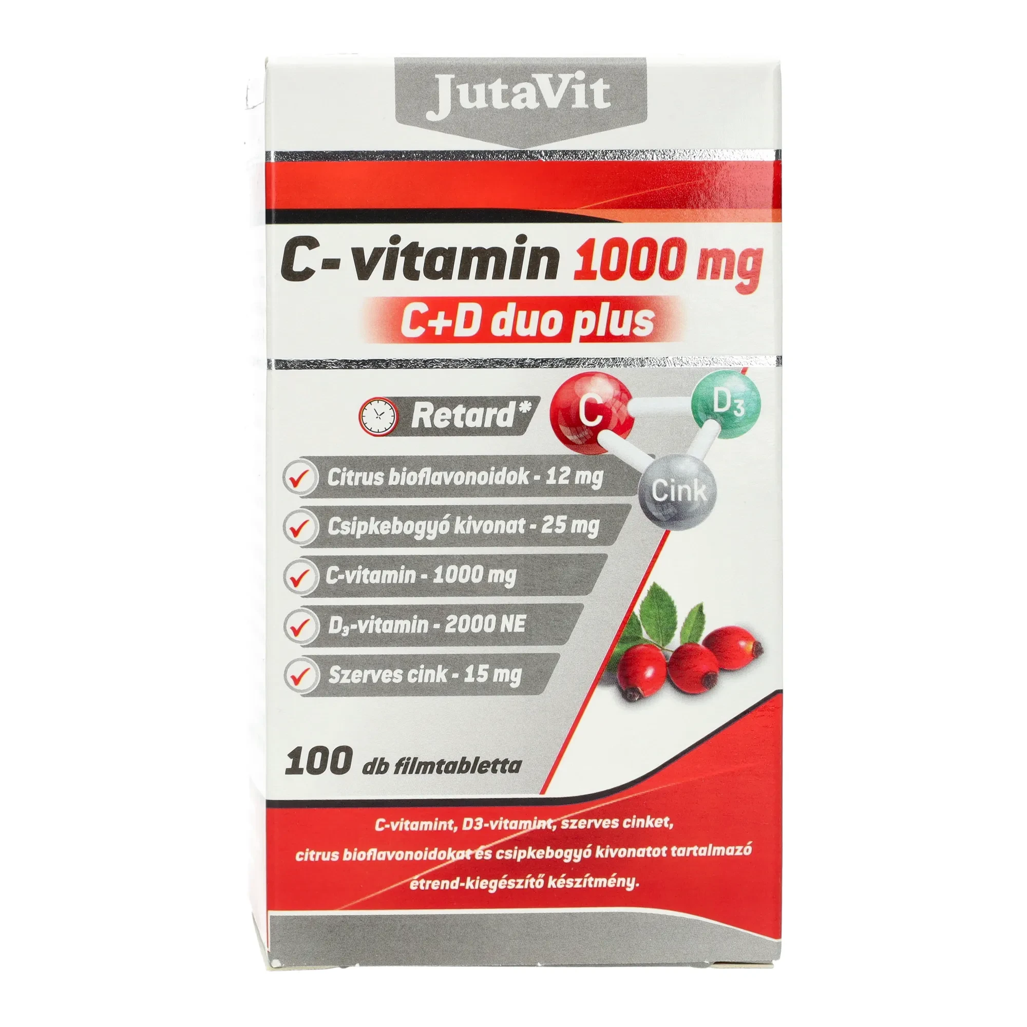 JutaVit C-vitamin 1000mg C+D DUO Plus 100db