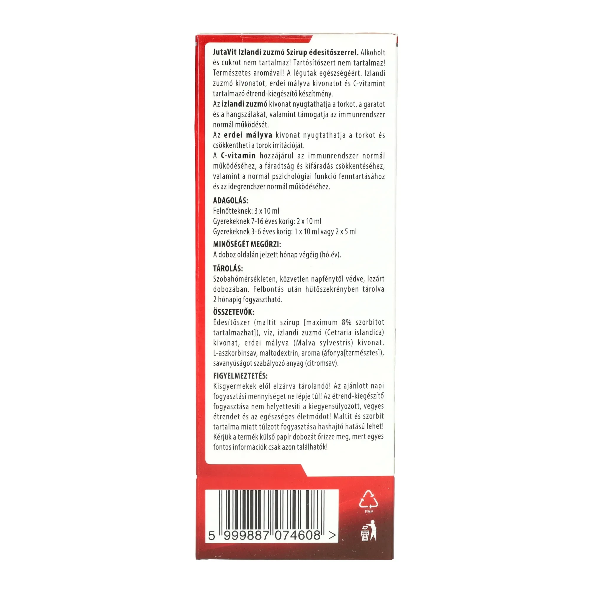 Jutavit Izlandi Zuzmó Szirup 150 ml