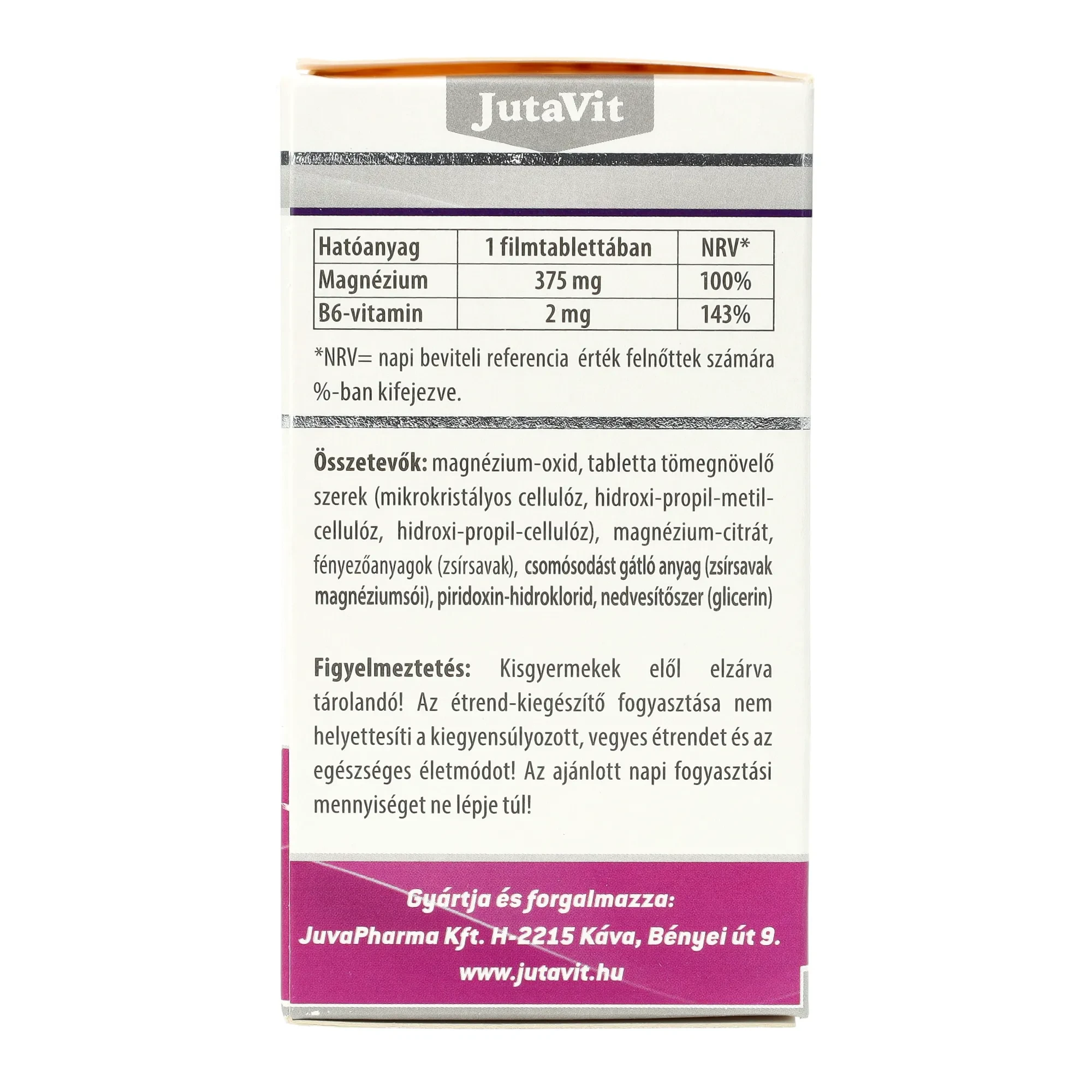 JutaVit Magnézium 375mg+B6 60db