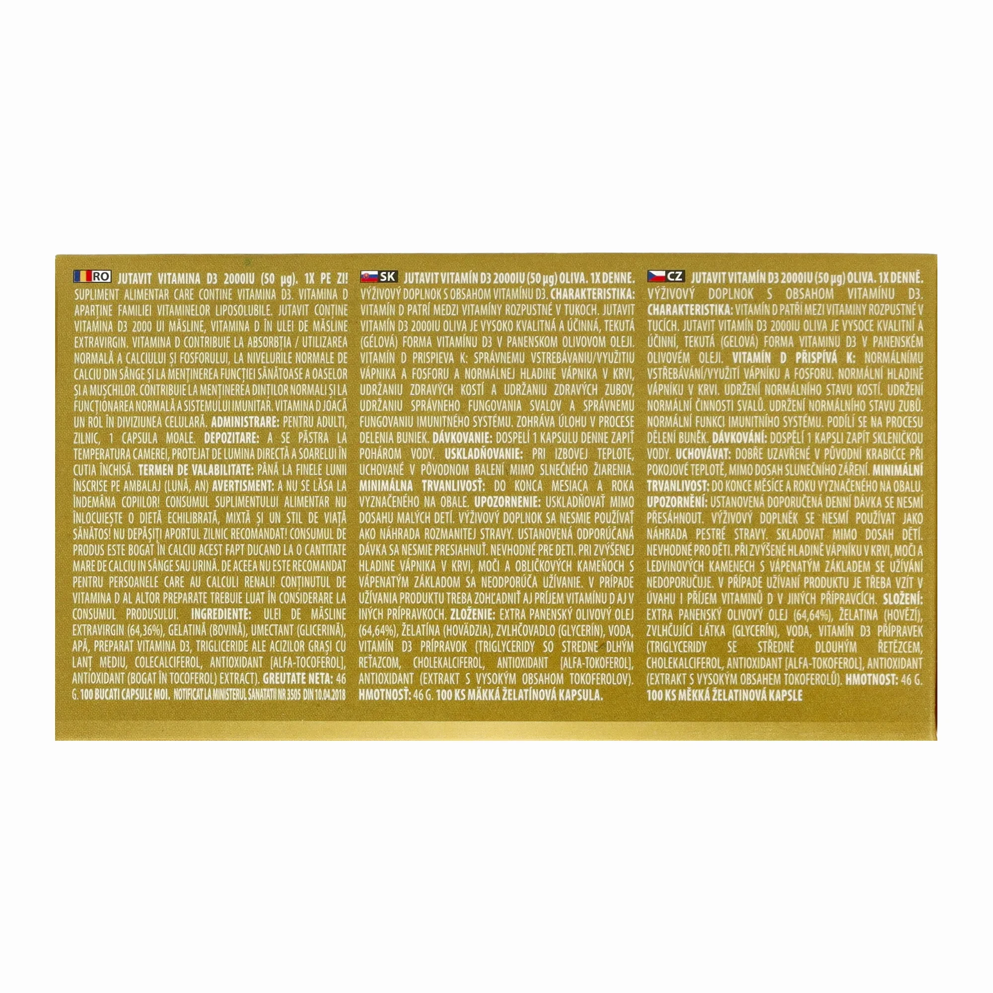 JutaVit D3-vitamin 2000NE Oliva lágykapszula 100db