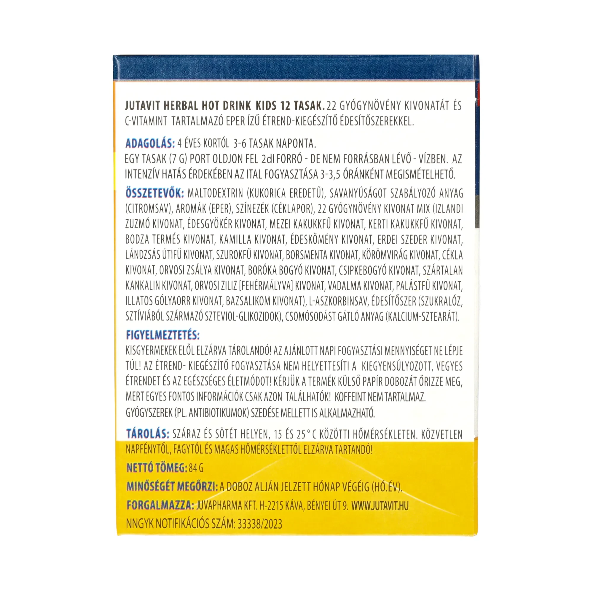 JutaVit Herbal Hot Drink 4 éves kórtól 12 db