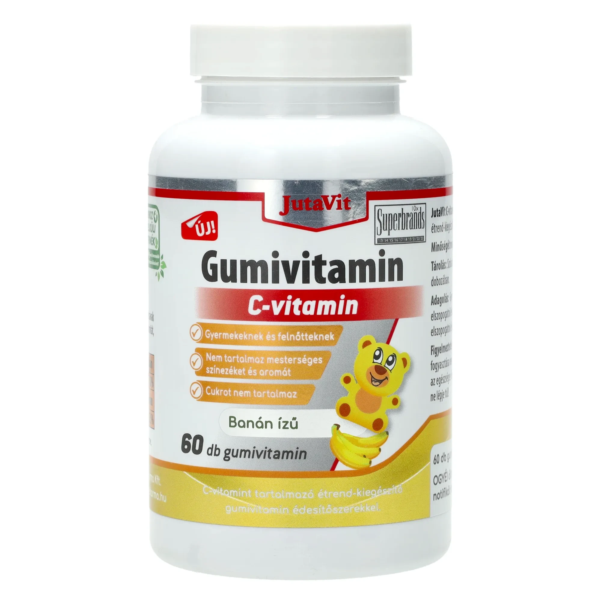 JutaVit Gumivitamin C-vitamin Cukormentes Banán ízű 60 db