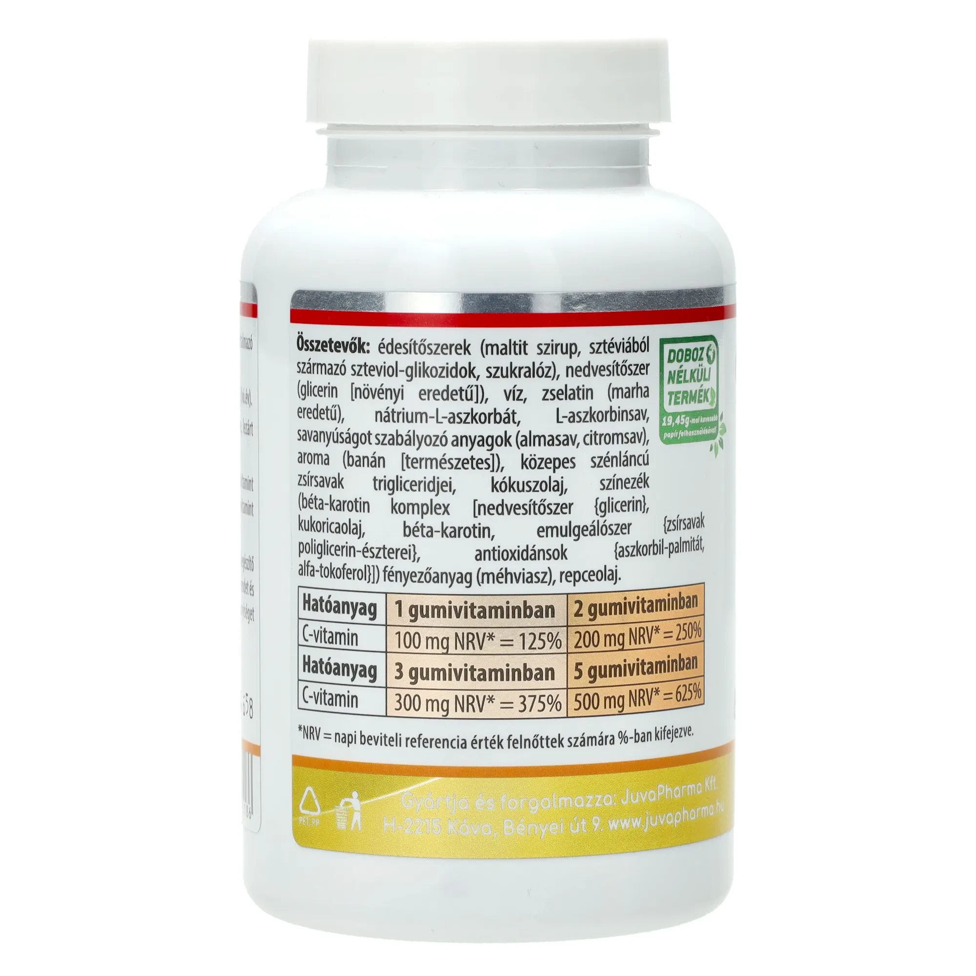 JutaVit Gumivitamin C-vitamin Cukormentes Banán ízű 60 db