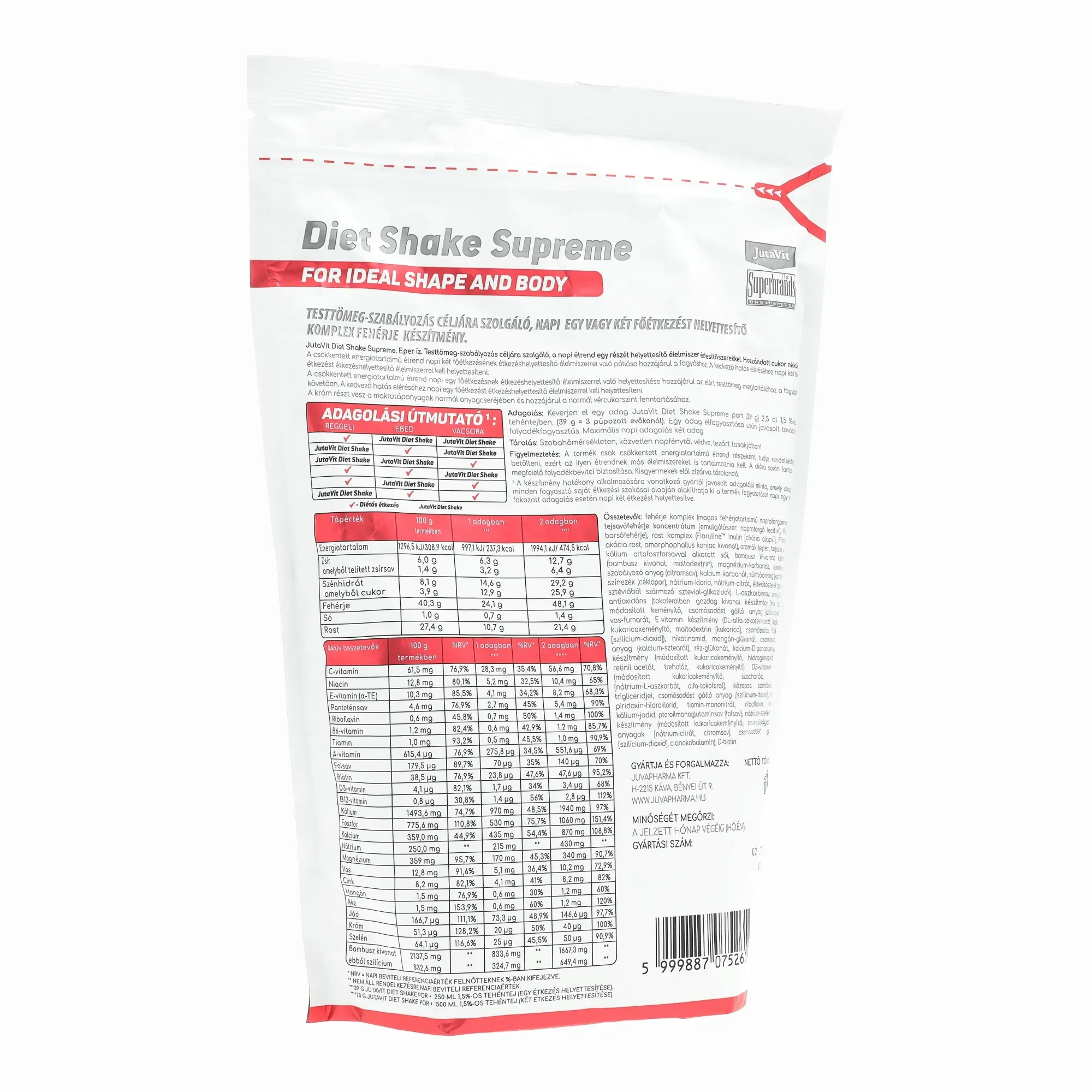 JutaVit Diet Shake Supreme Eper íz 702 g