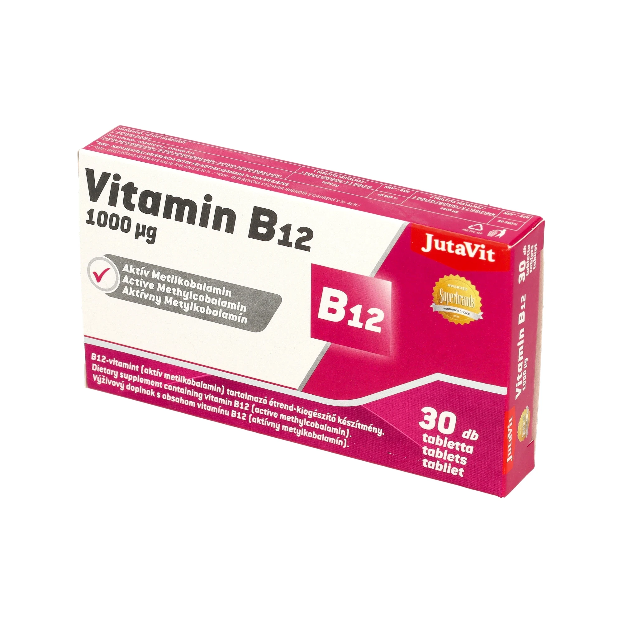 JutaVit B12 vitamin 1000mcg Aktív Metilkobalamin 30db