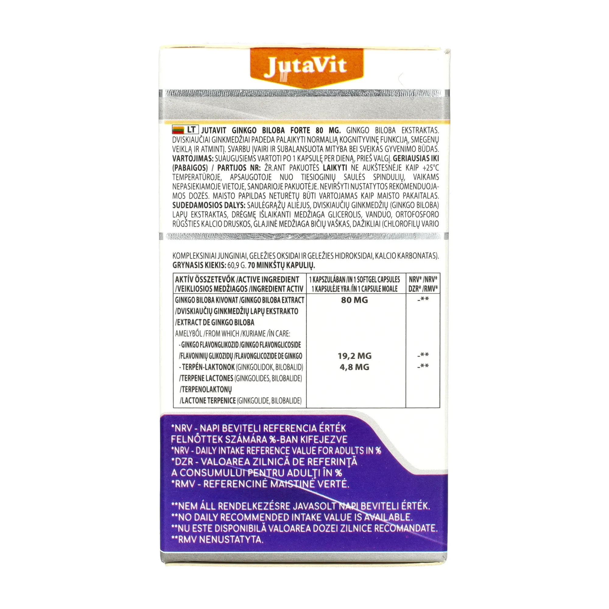 JutaVit Ginkgo Biloba fore kapszula 70db