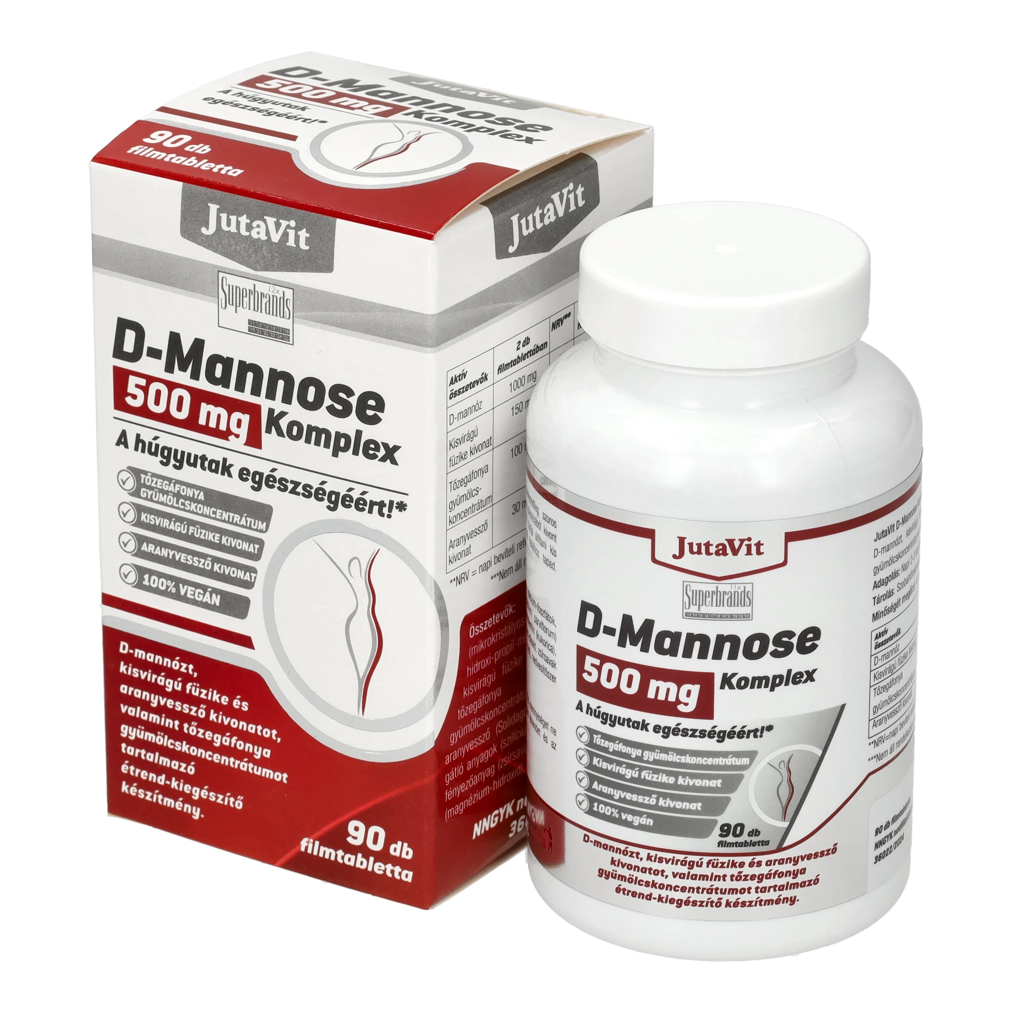 Jutavit D-Mannose Komplex 500 mg filmtabletta 90 db