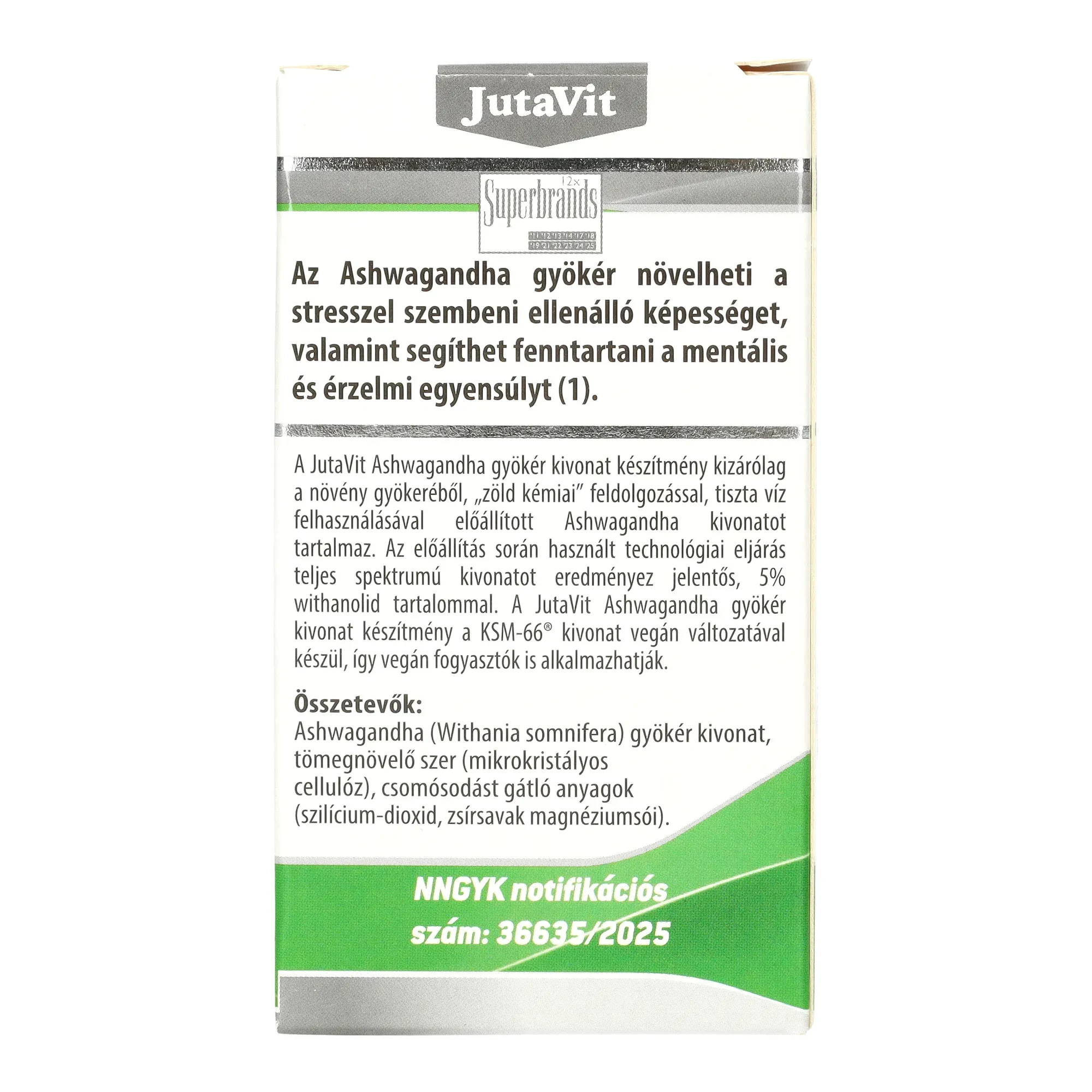 Jutavit Ashwagandha gyökér kivonat tabletta 60 db 300 mg