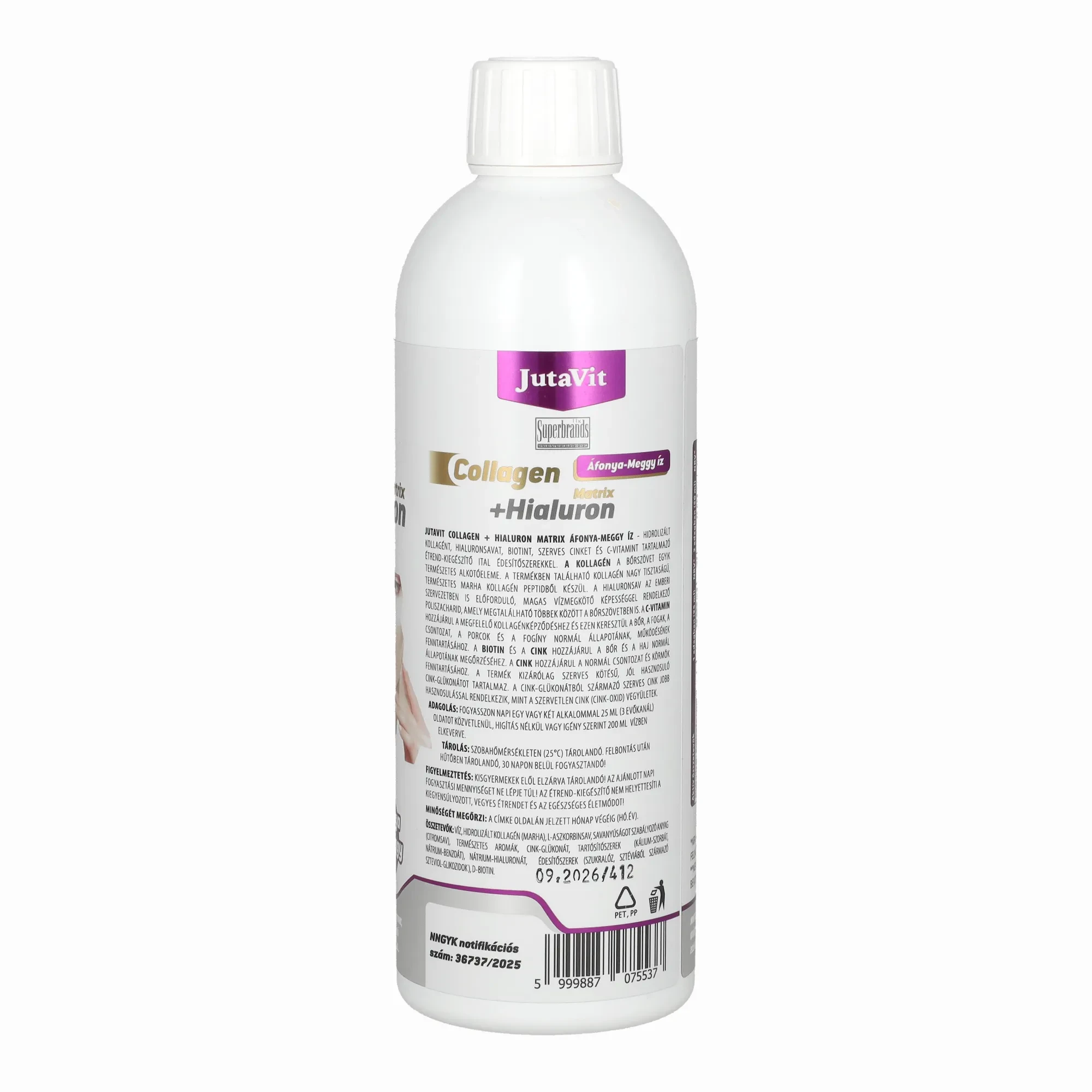 JutaVit Collagen + Hialuron Matrix Áfonya-Meggy 500ml
