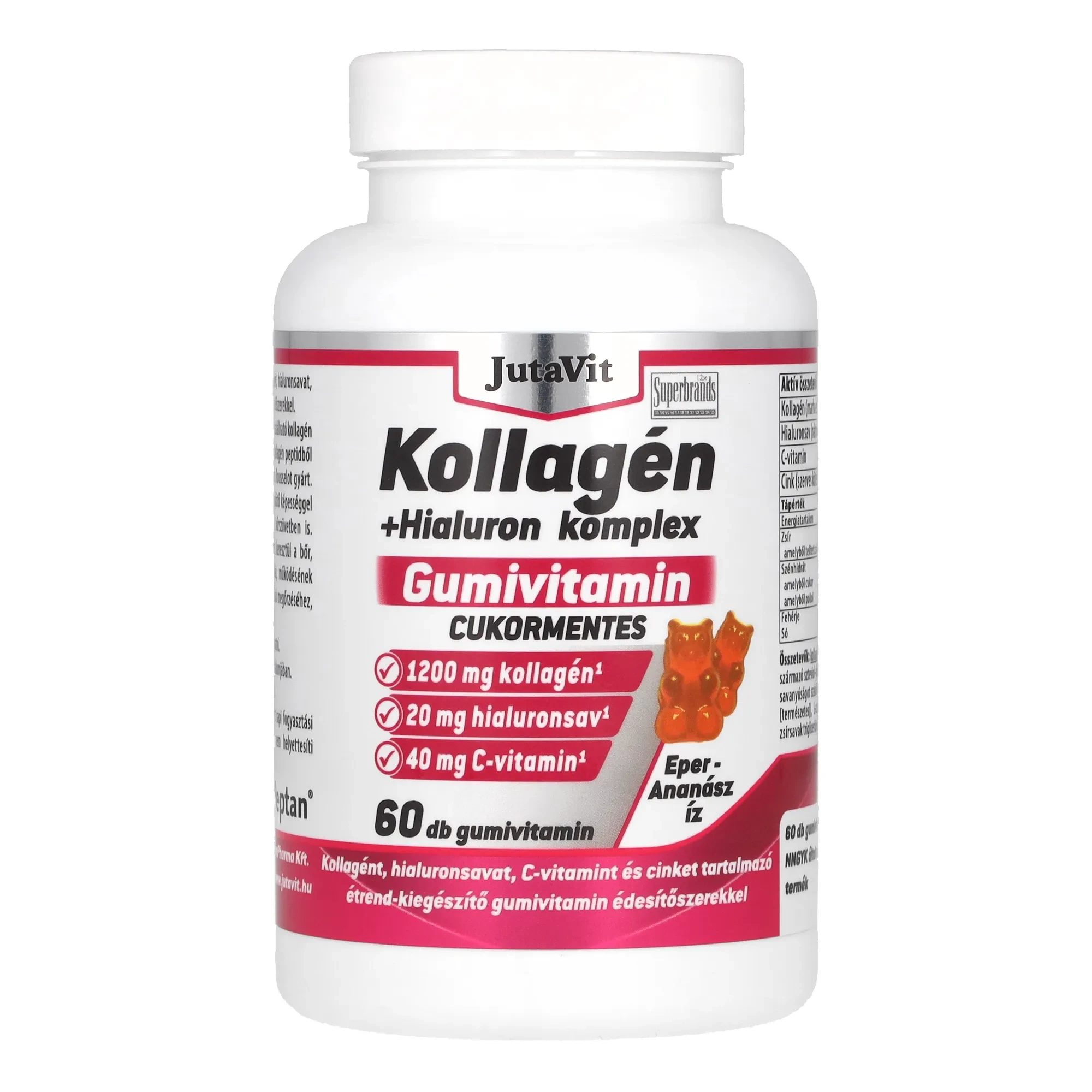 Jutavit Kollagén + Hialuron Komplex Cukormentes Gummivitamin 60 db