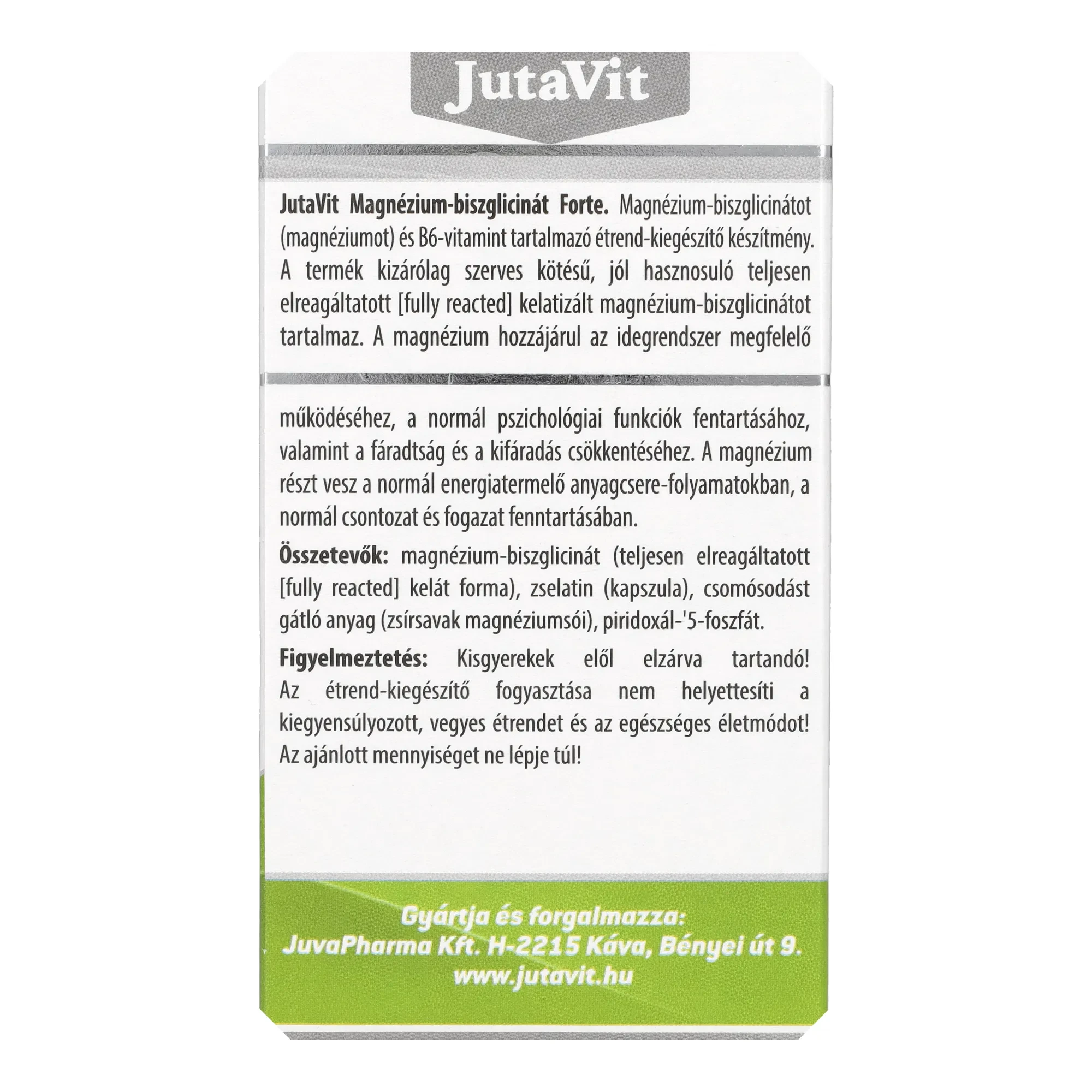 Jutavit Magnézium Biszglicinát Forte 100 db Kapszula