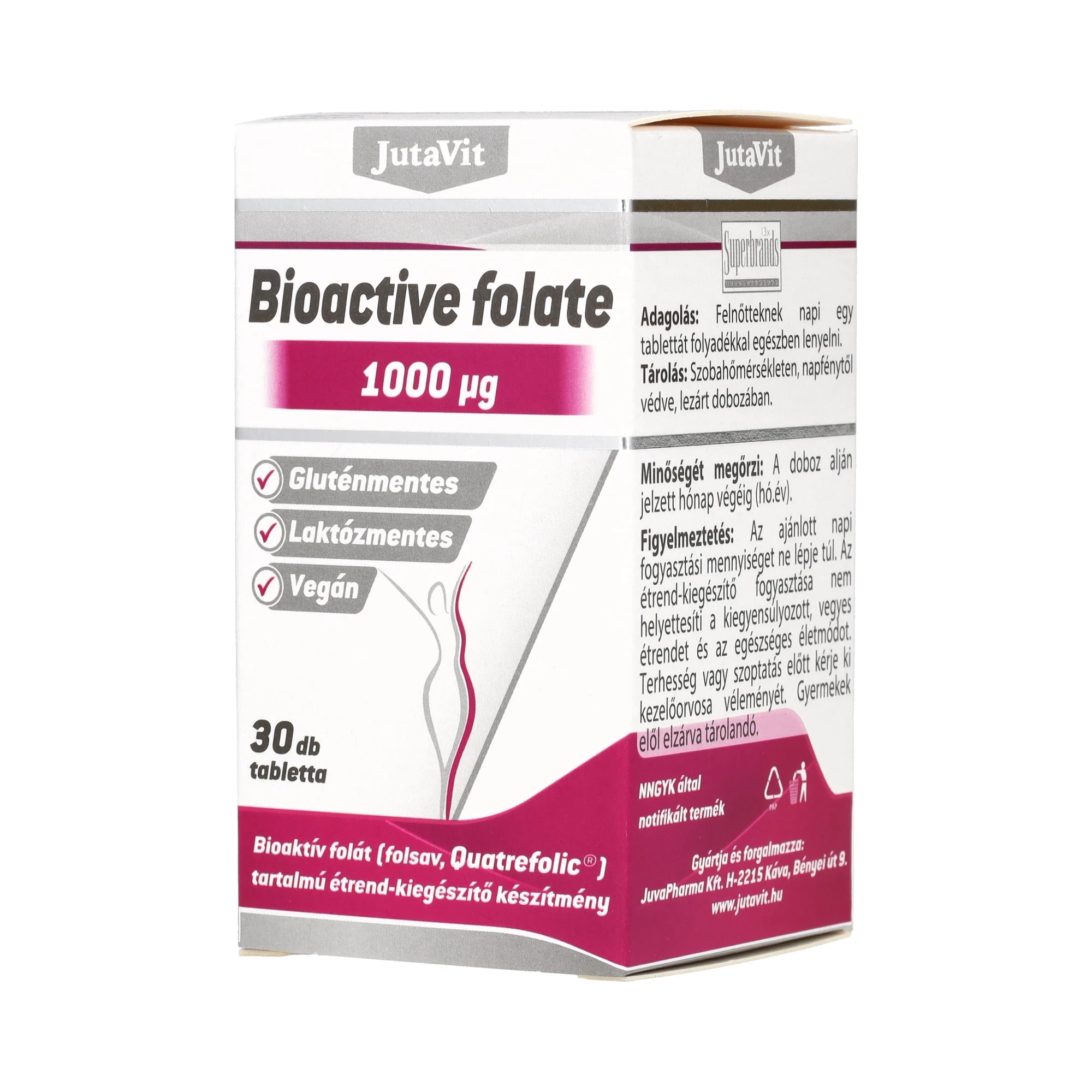 Jutavit Bioatív Folát 1000 µg 30 db Tabletta