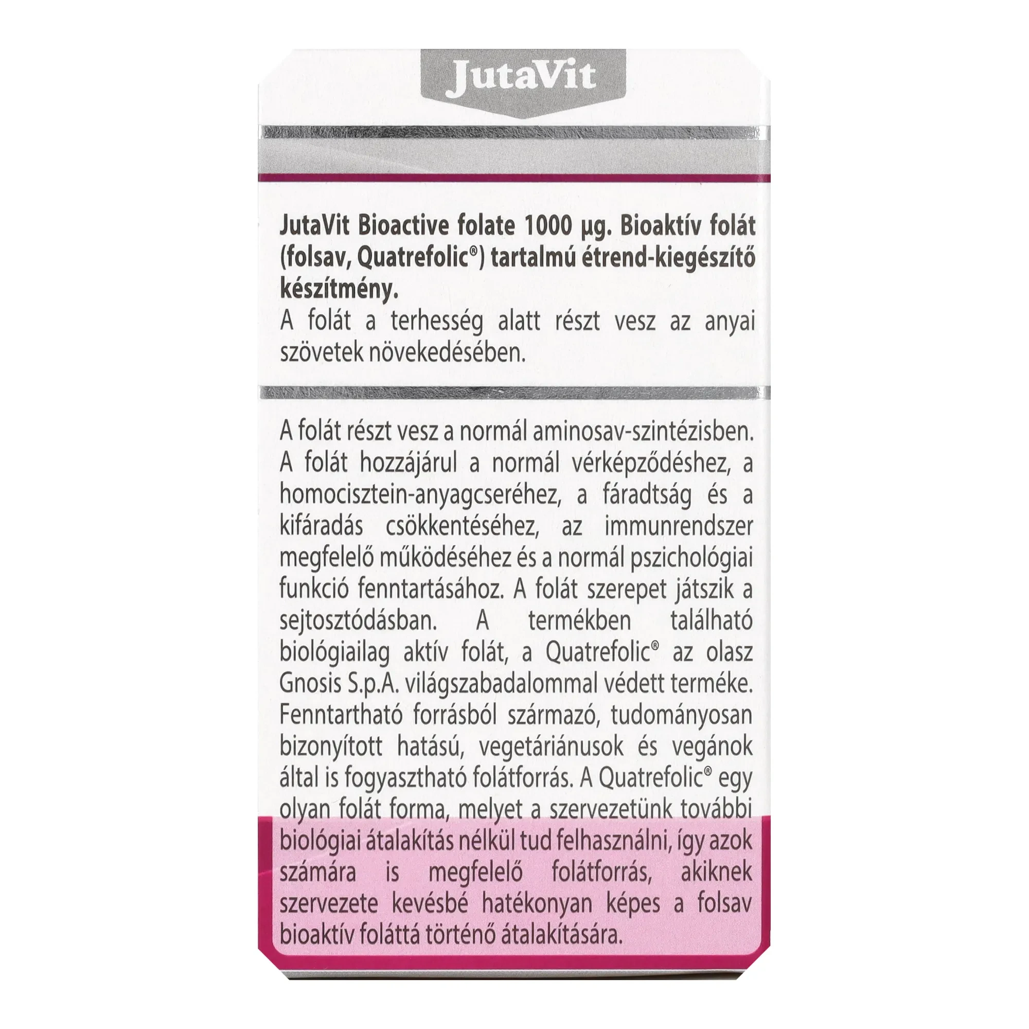 Jutavit Bioatív Folát 1000 µg 30 db Tabletta