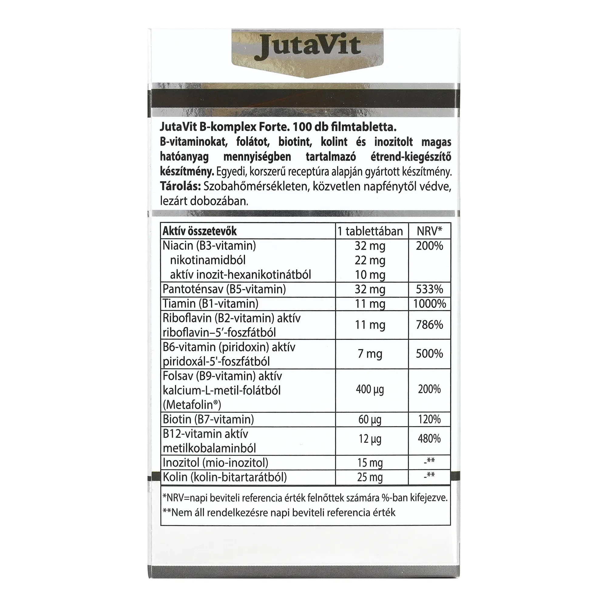 Jutavit B Komplex Forte 100 db Filmtabletta