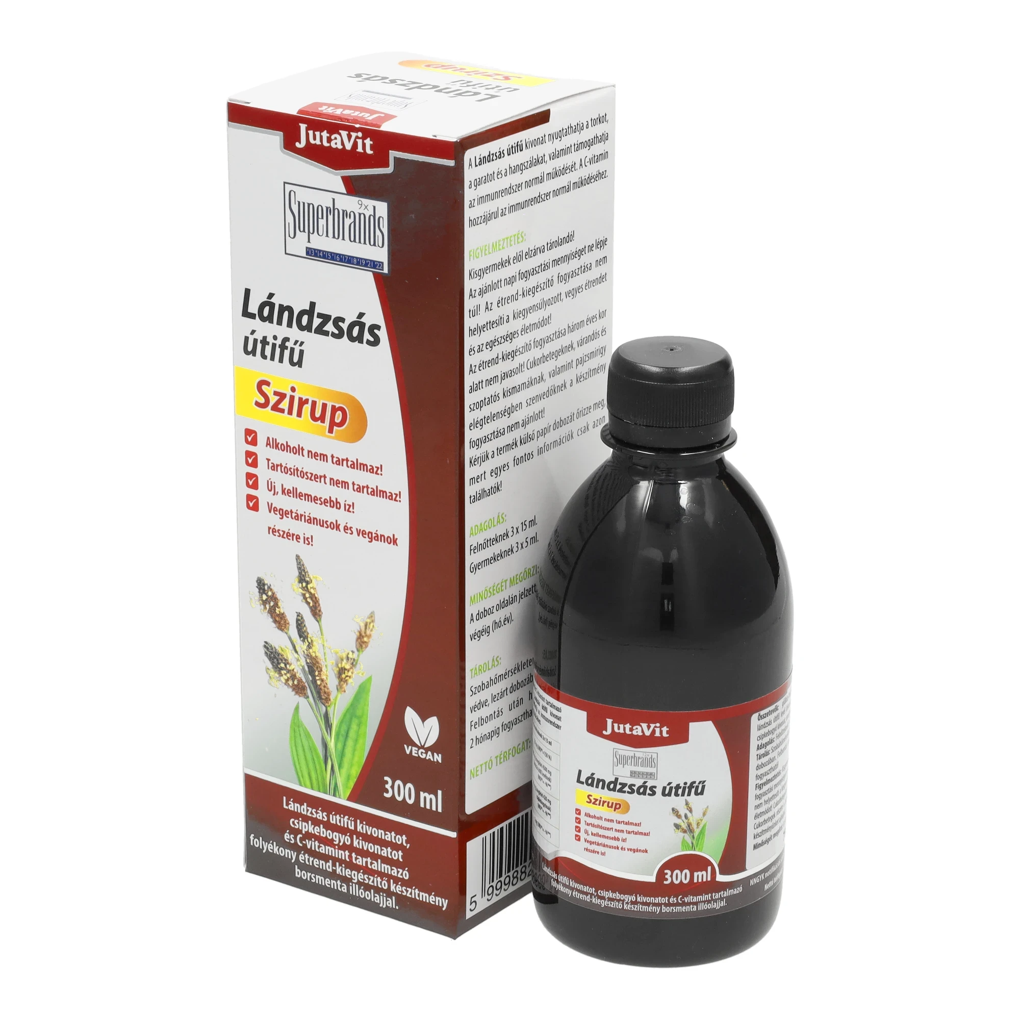 JutaVit Lándzsás útifű szirup 300 ml (JutaVit)