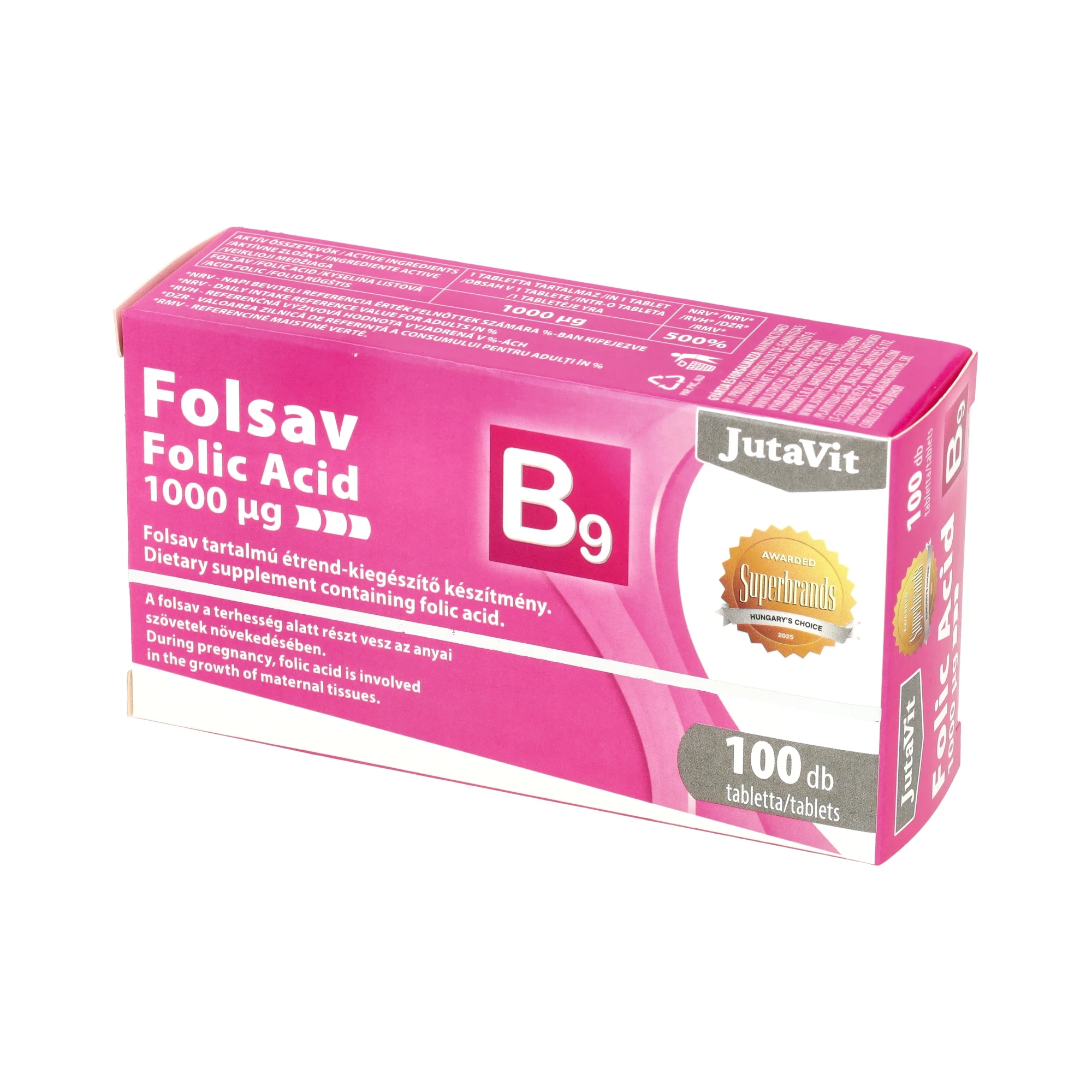 Jutavit Folsav 1000 Ug 100 db Filmtabletta