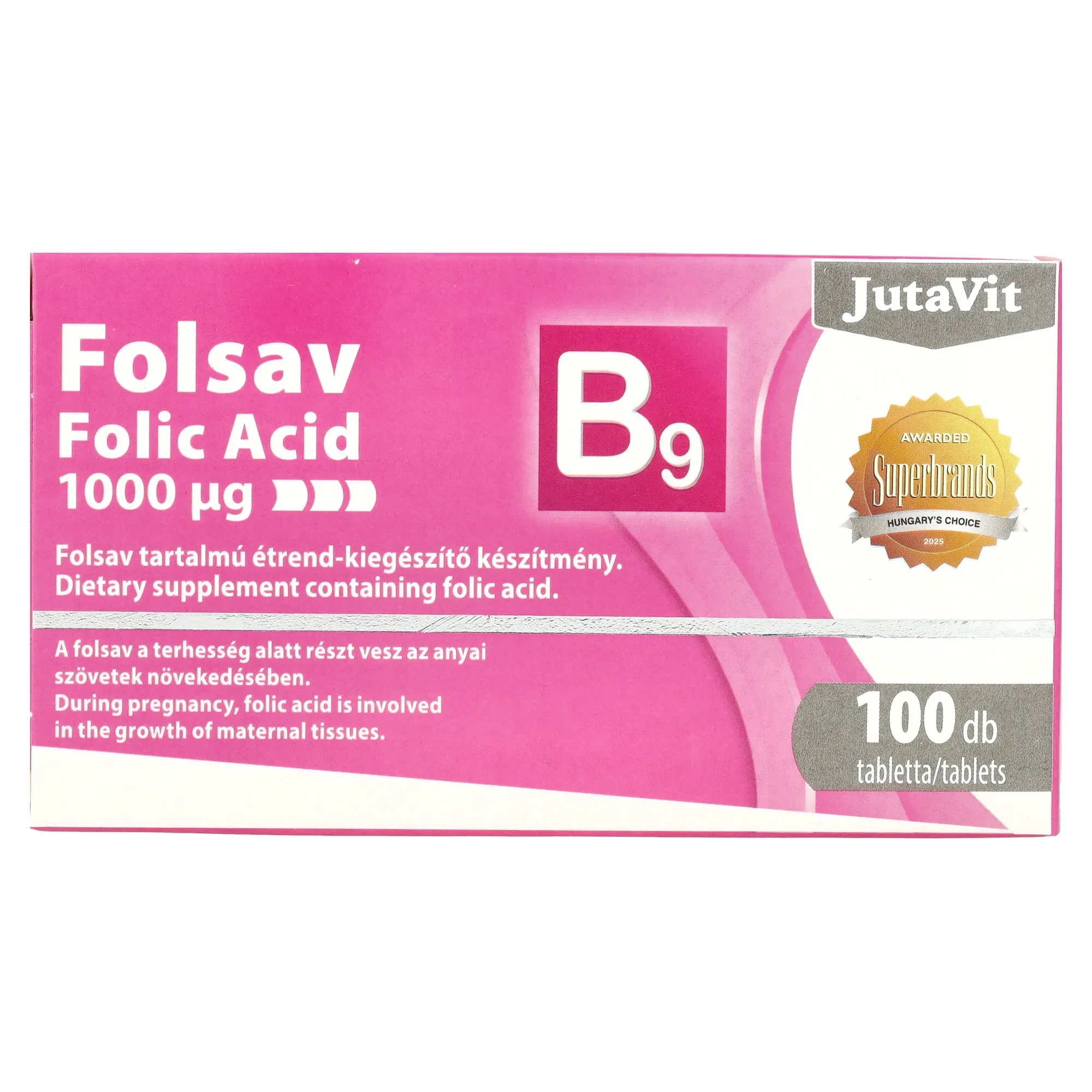 Jutavit Folsav 1000 Ug 100 db Filmtabletta